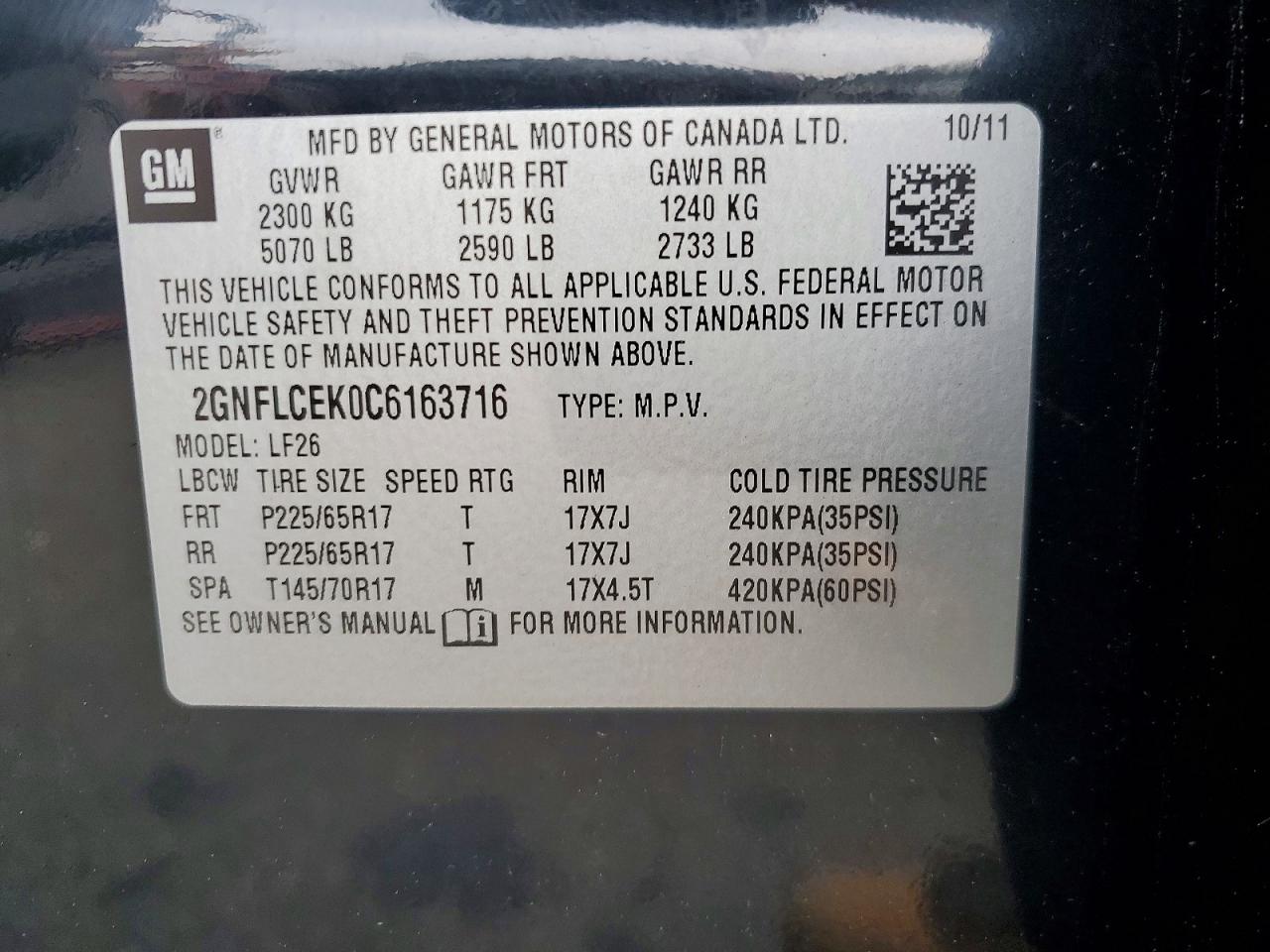 2012 Chevrolet Equinox Ls Black vin: 2GNFLCEK0C6163716