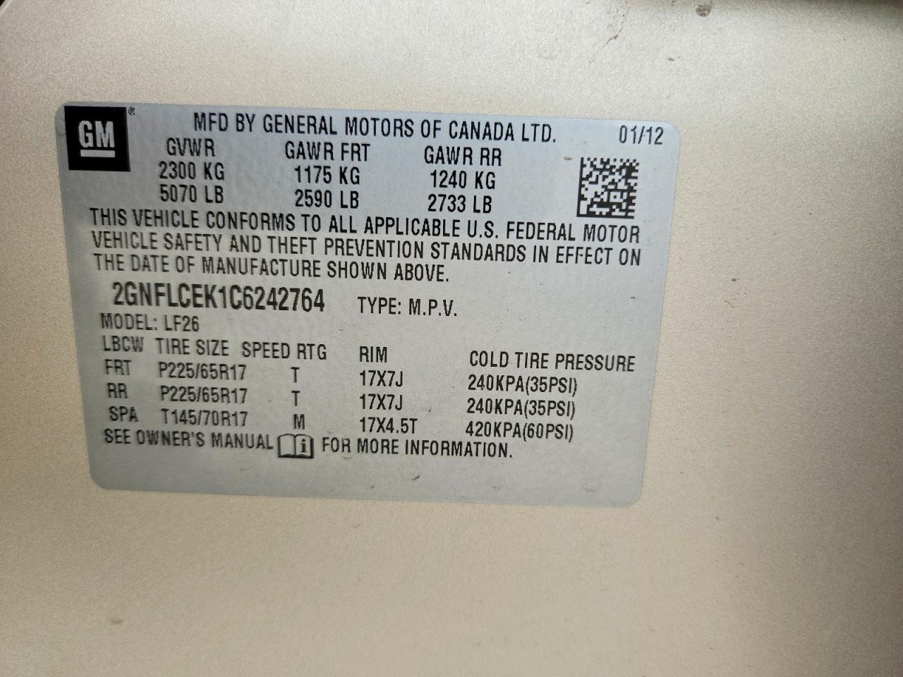 2012 Chevrolet Equinox Ls Beige vin: 2GNFLCEK1C6242764