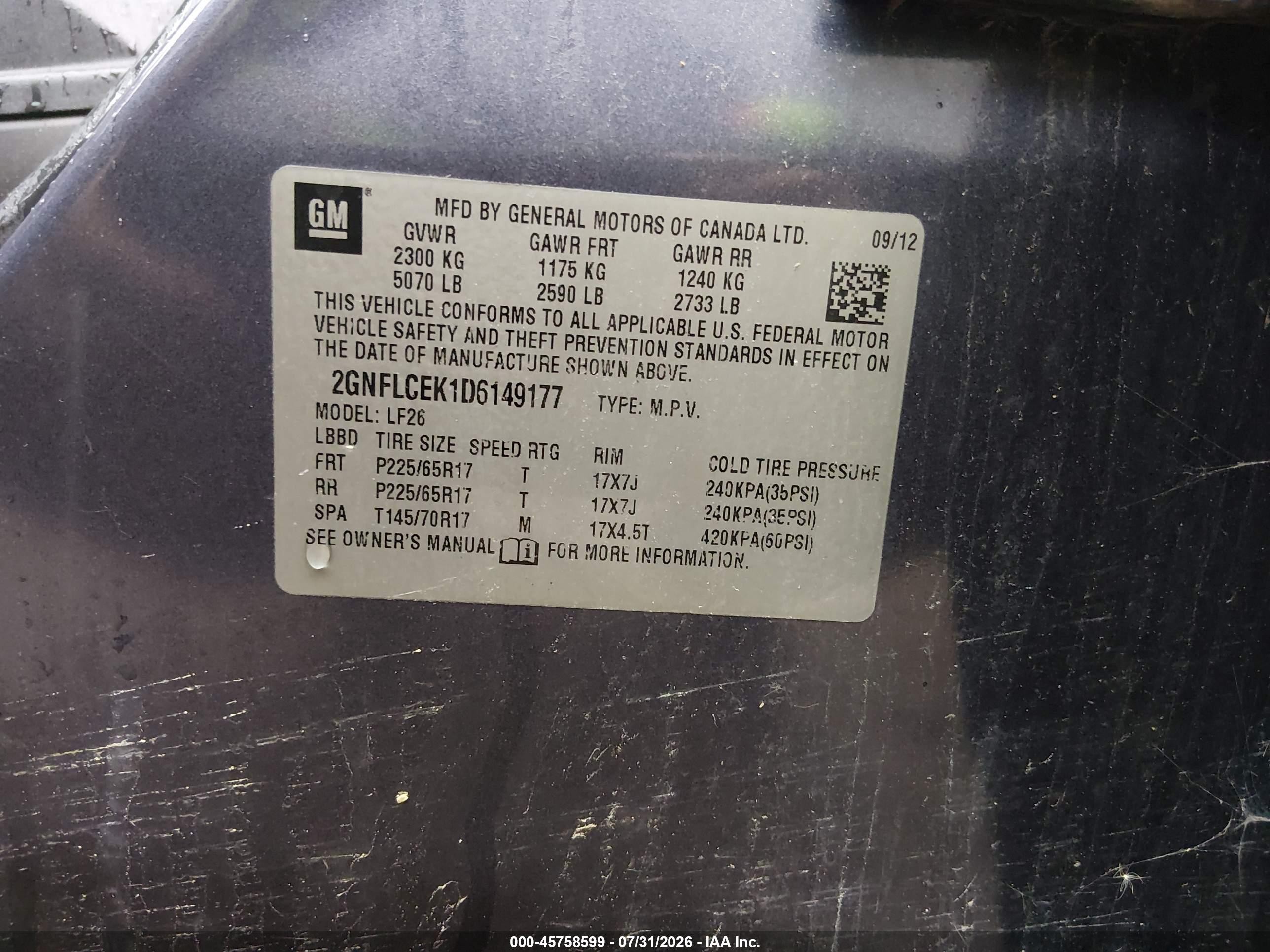 2013 Chevrolet Equinox Ls Purple vin: 2GNFLCEK1D6149177