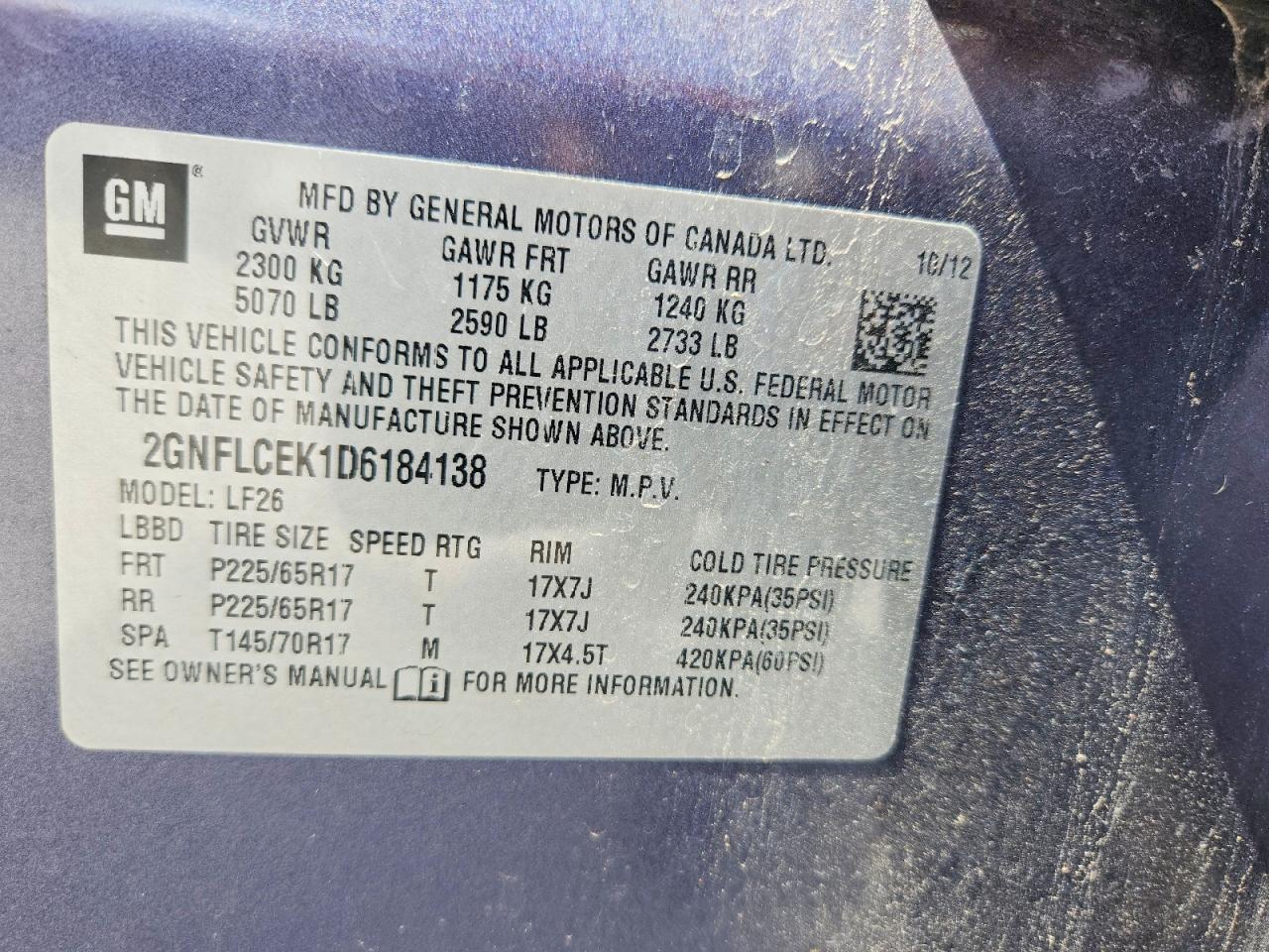 2013 Chevrolet Equinox Ls Blue vin: 2GNFLCEK1D6184138