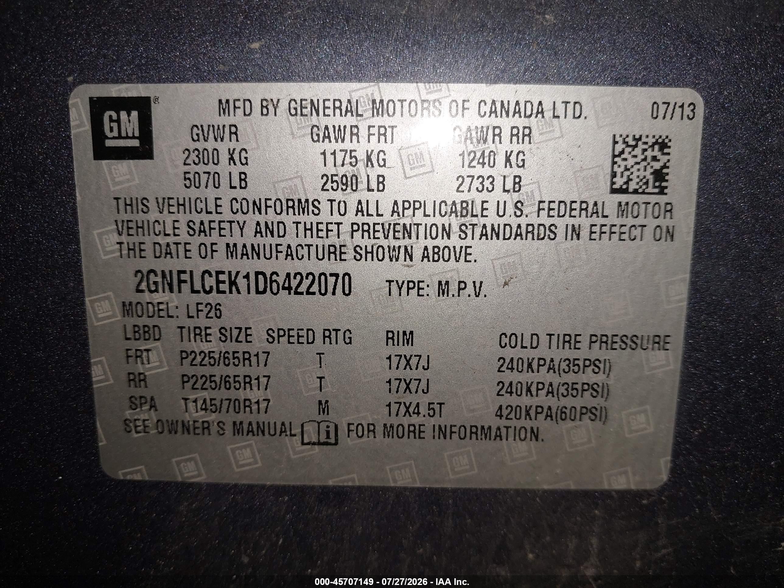 2013 Chevrolet Equinox Ls Navy vin: 2GNFLCEK1D6422070