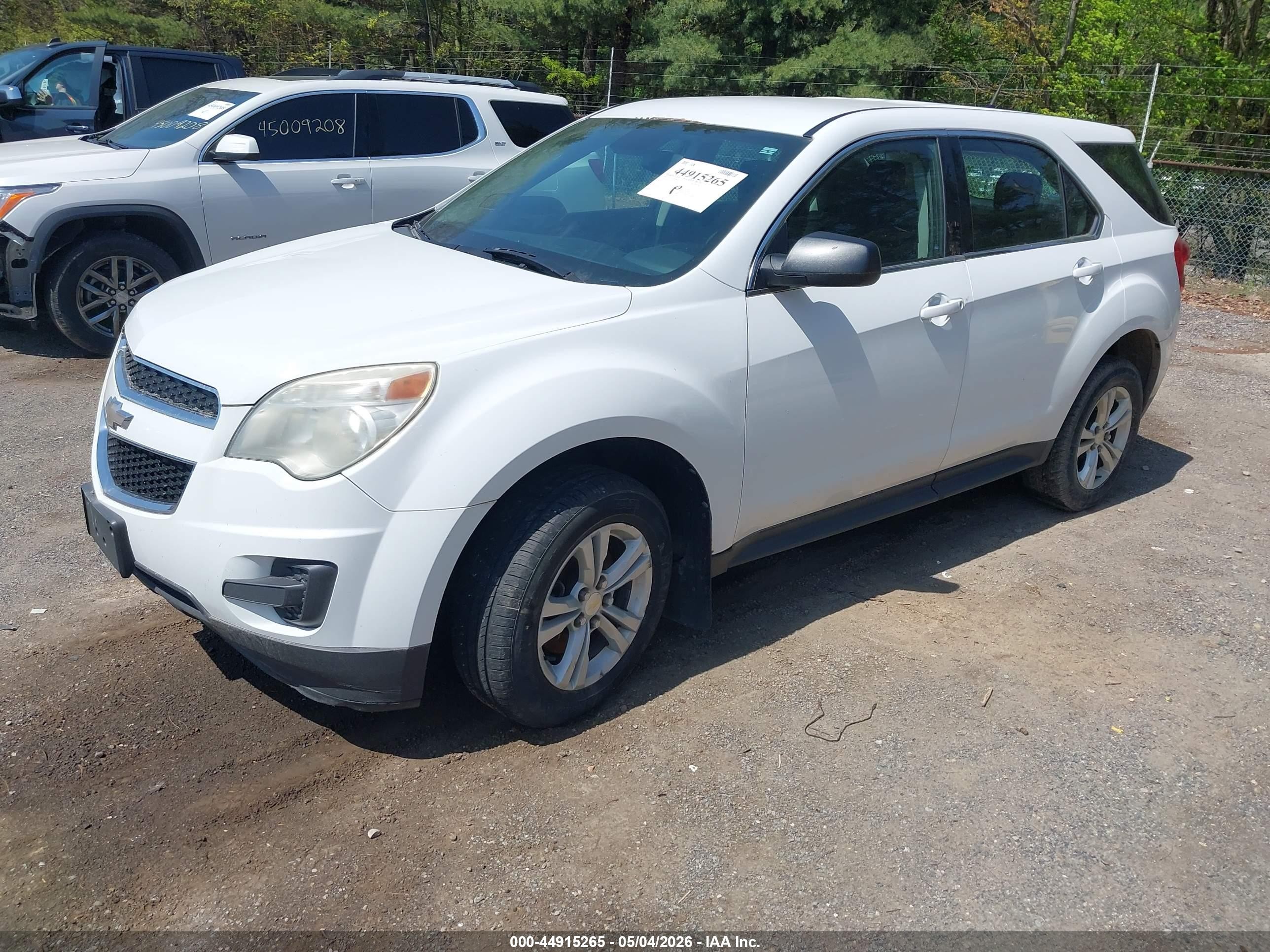 2012 Chevrolet Equinox Ls White vin: 2GNFLCEK4C6249398