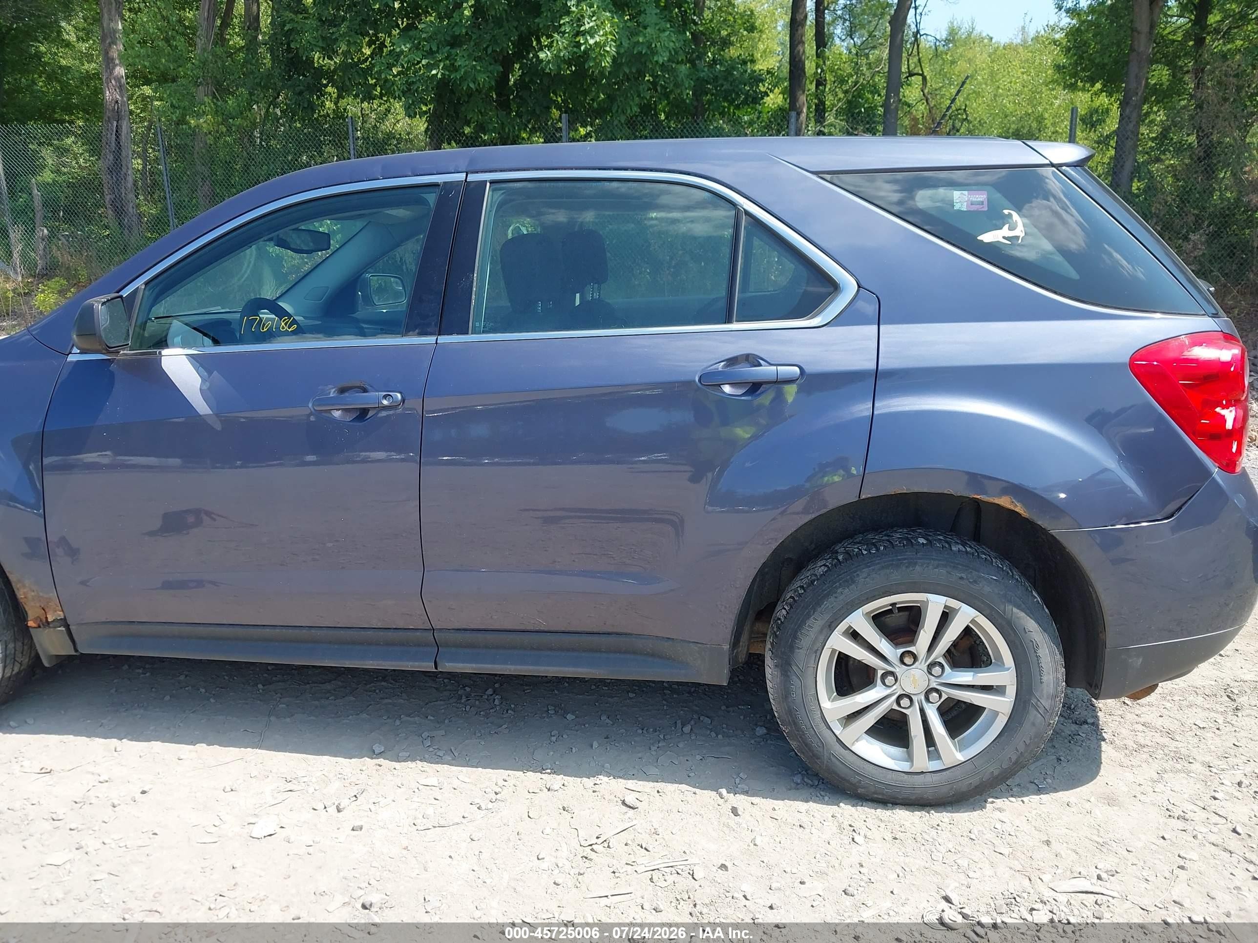 2013 Chevrolet Equinox Ls Blue vin: 2GNFLCEK6D6336317