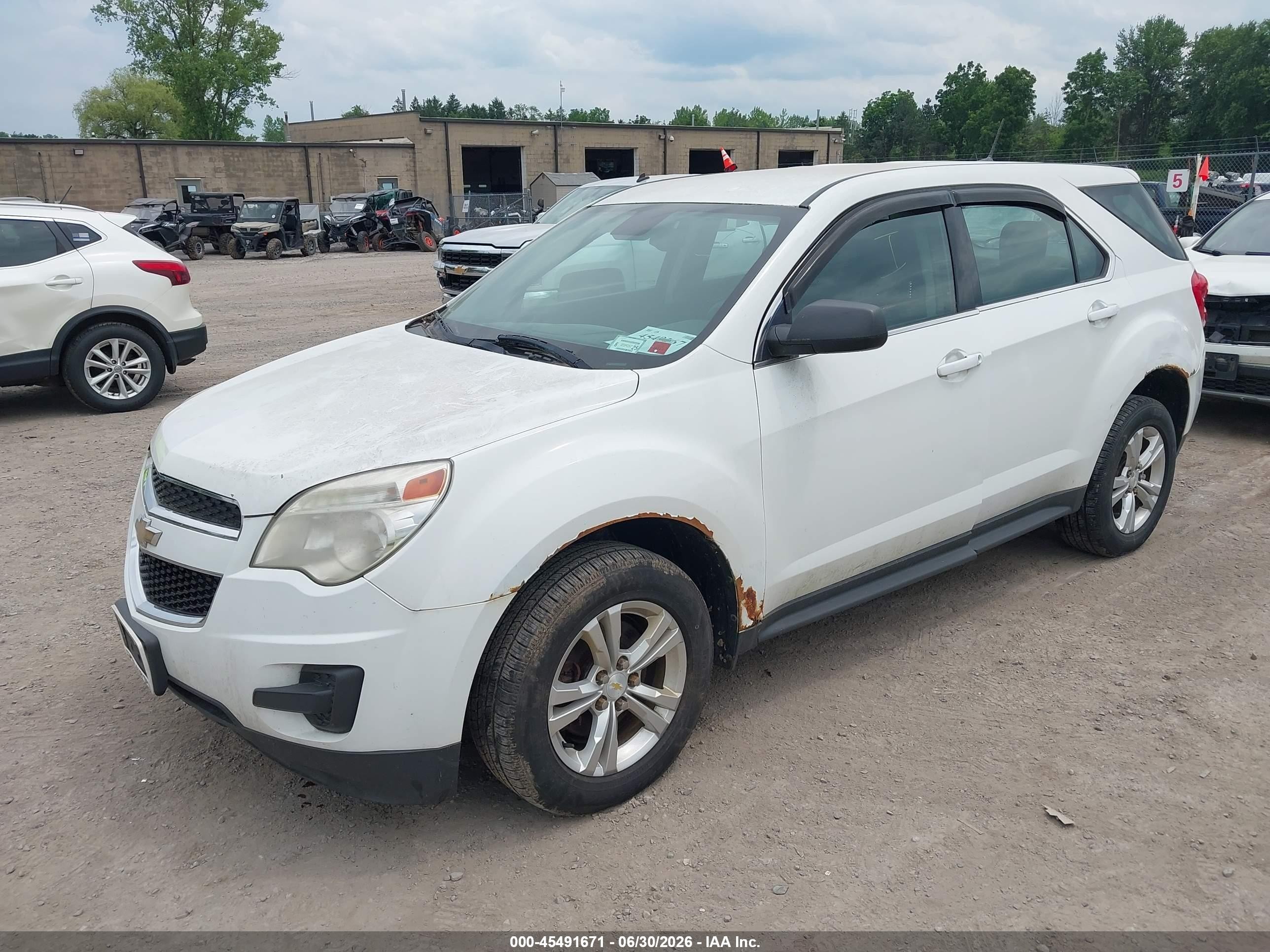 2013 Chevrolet Equinox Ls White vin: 2GNFLCEK6D6417799