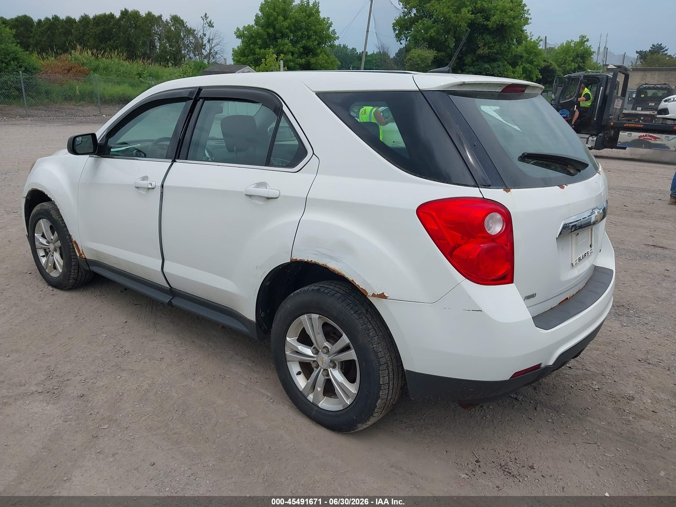 2013 Chevrolet Equinox Ls White vin: 2GNFLCEK6D6417799