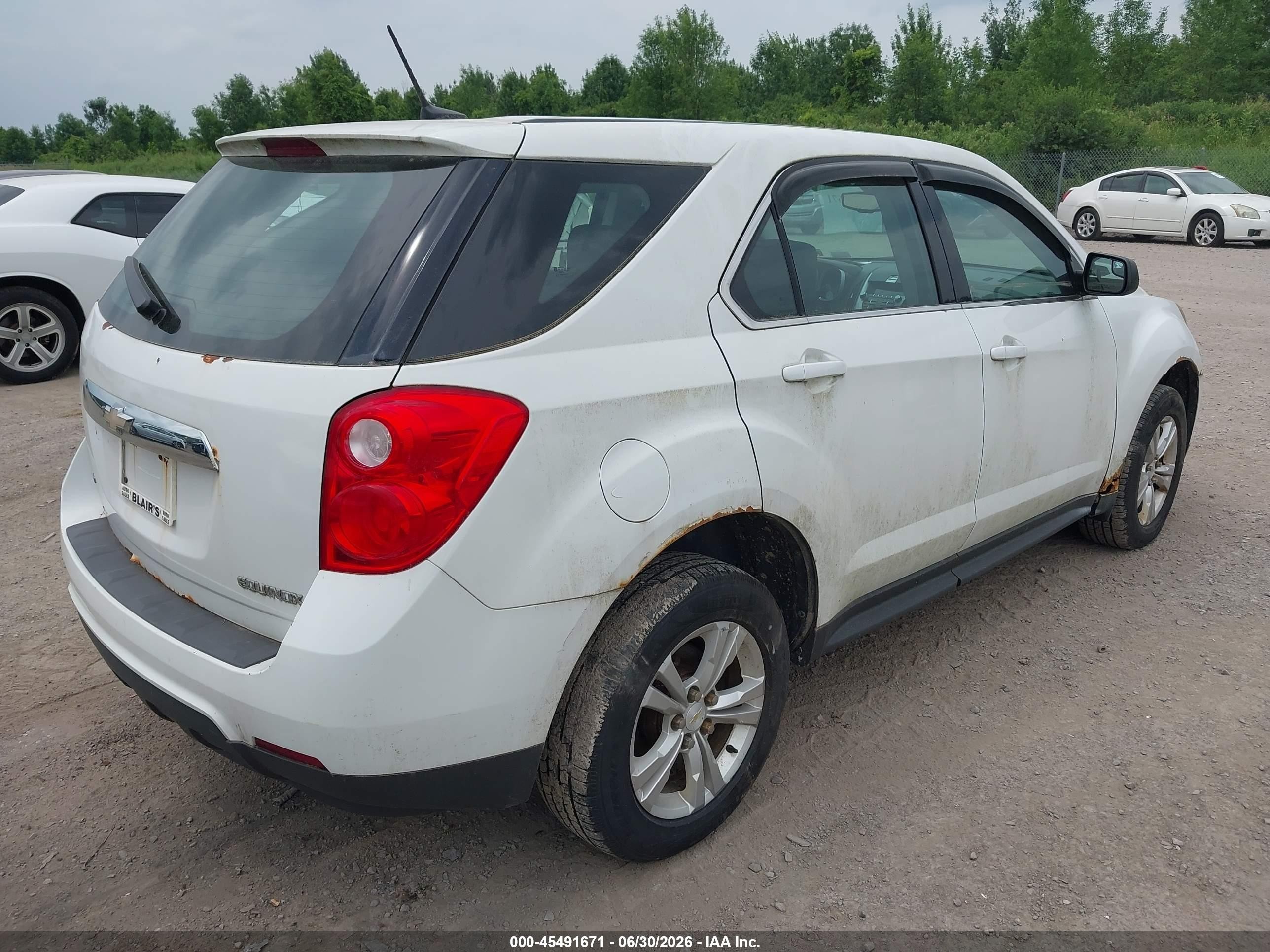 2013 Chevrolet Equinox Ls White vin: 2GNFLCEK6D6417799