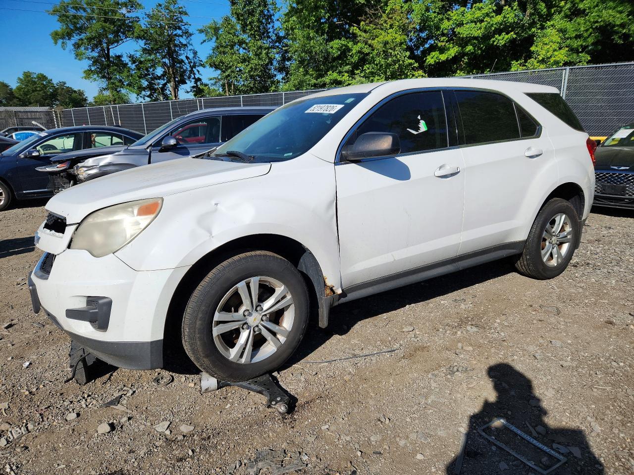 2013 Chevrolet Equinox Ls White vin: 2GNFLCEK7D6142590