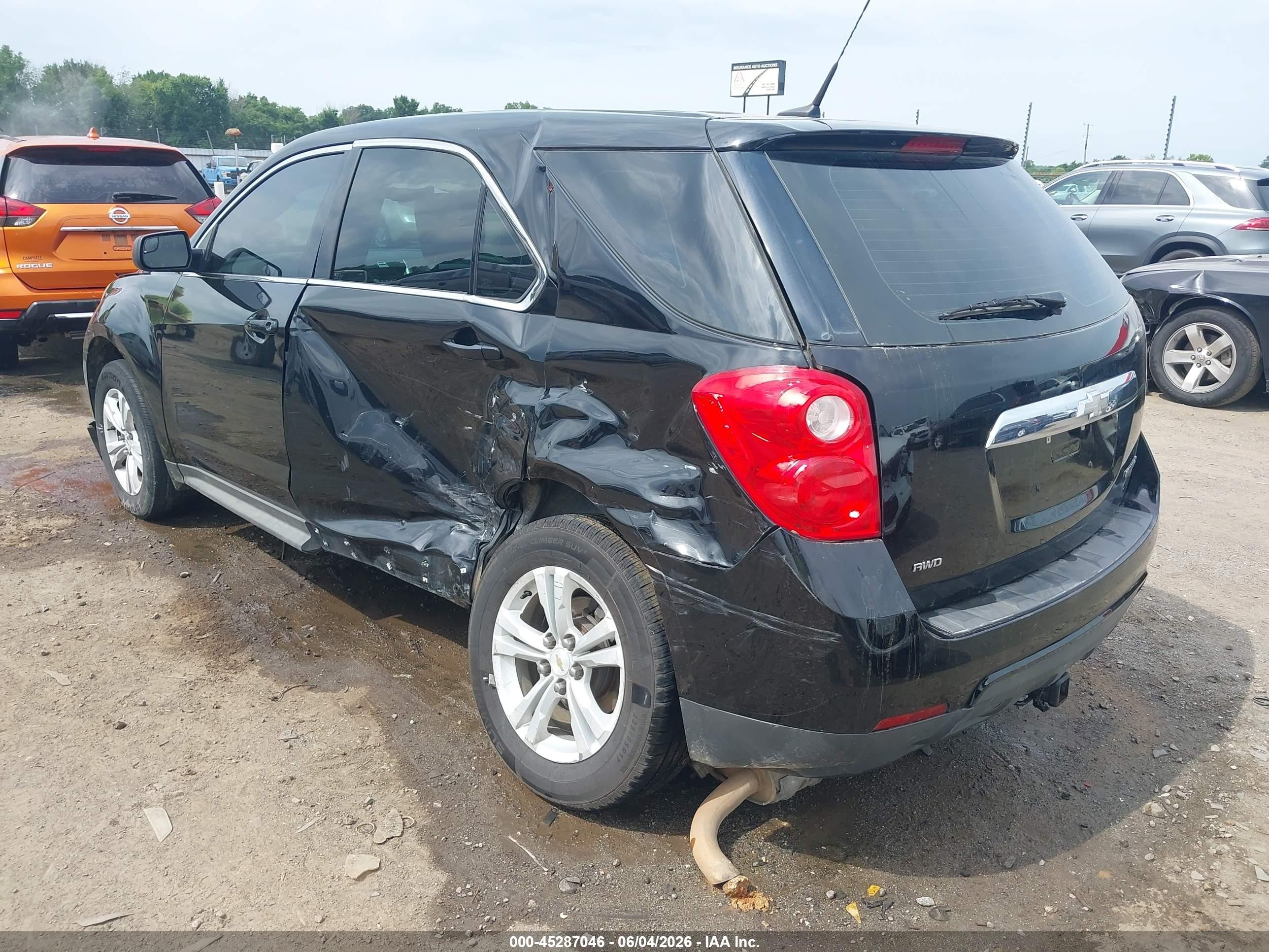 2012 Chevrolet Equinox Ls Black vin: 2GNFLCEK9C6323866