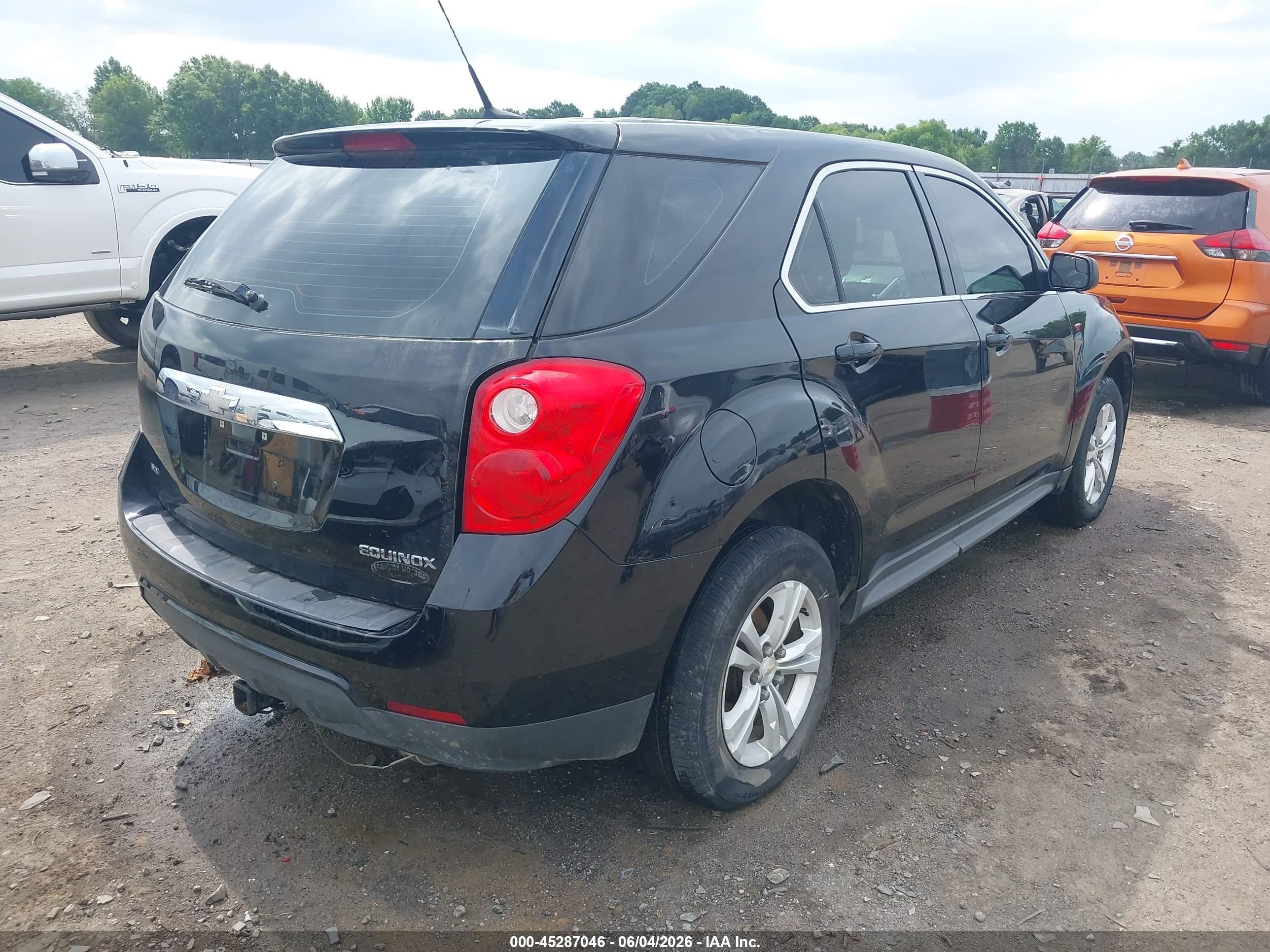 2012 Chevrolet Equinox Ls Black vin: 2GNFLCEK9C6323866