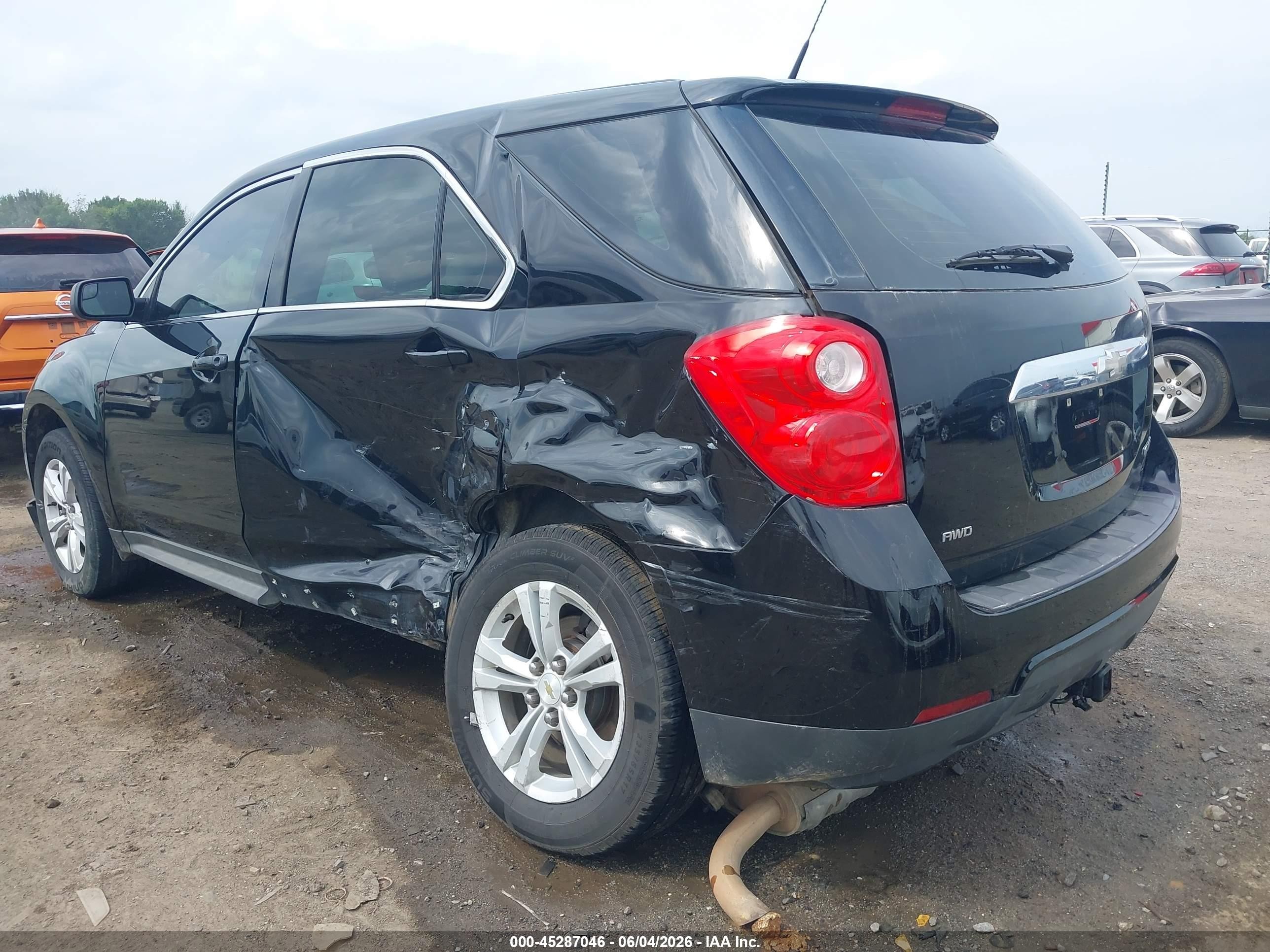 2012 Chevrolet Equinox Ls Black vin: 2GNFLCEK9C6323866