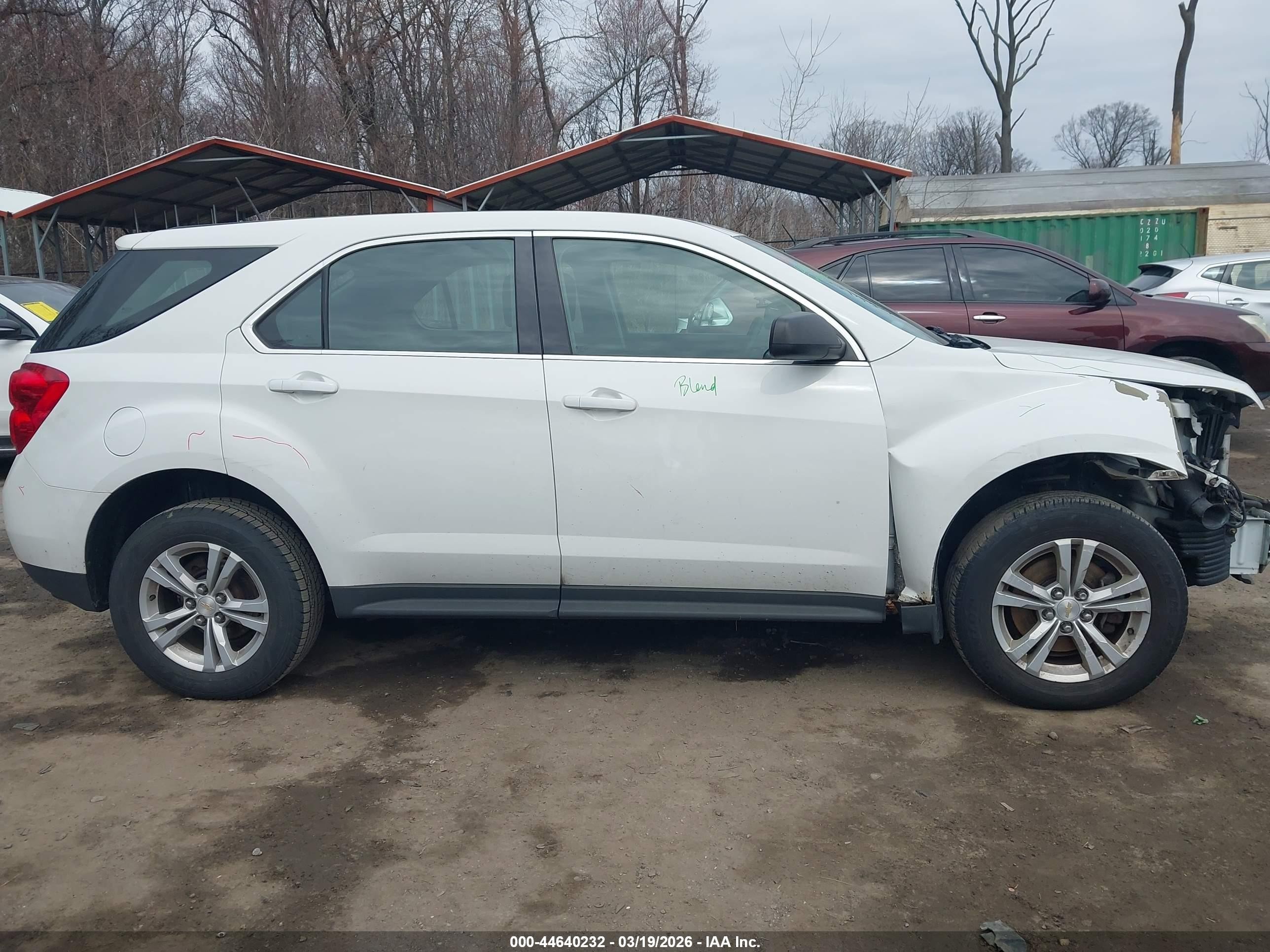 2013 Chevrolet Equinox Ls White vin: 2GNFLCEK9D6160024
