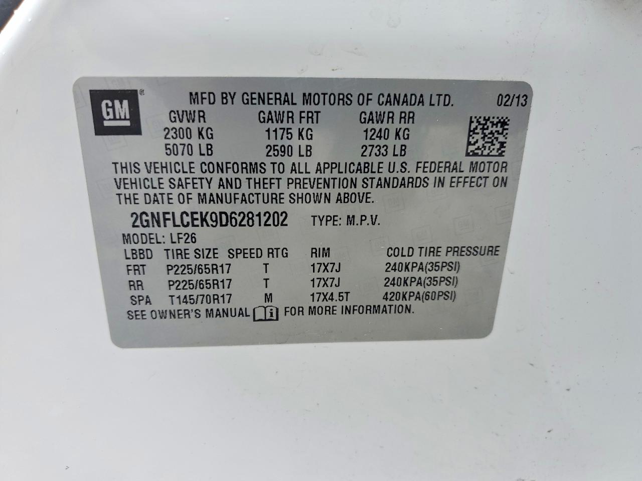 2013 Chevrolet Equinox Ls Белый vin: 2GNFLCEK9D6281202