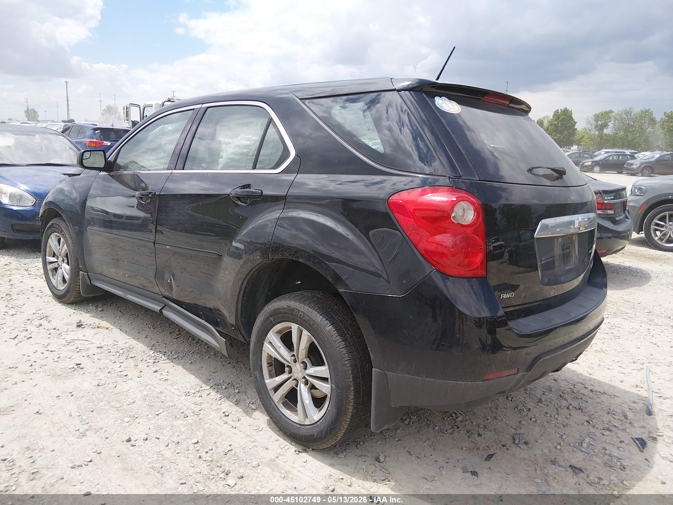 2013 Chevrolet Equinox Ls Black vin: 2GNFLCEKXD6171825
