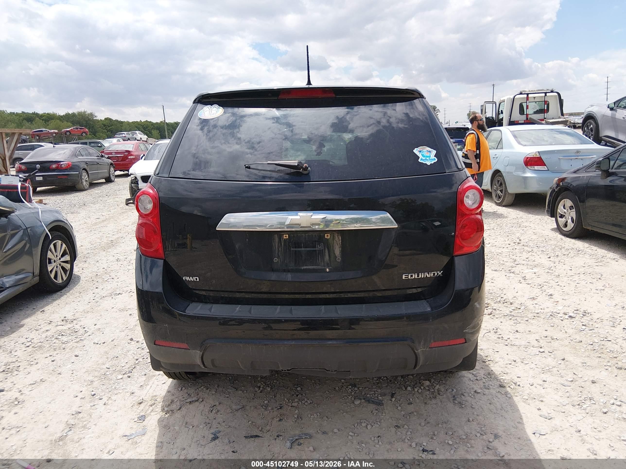 2013 Chevrolet Equinox Ls Black vin: 2GNFLCEKXD6171825