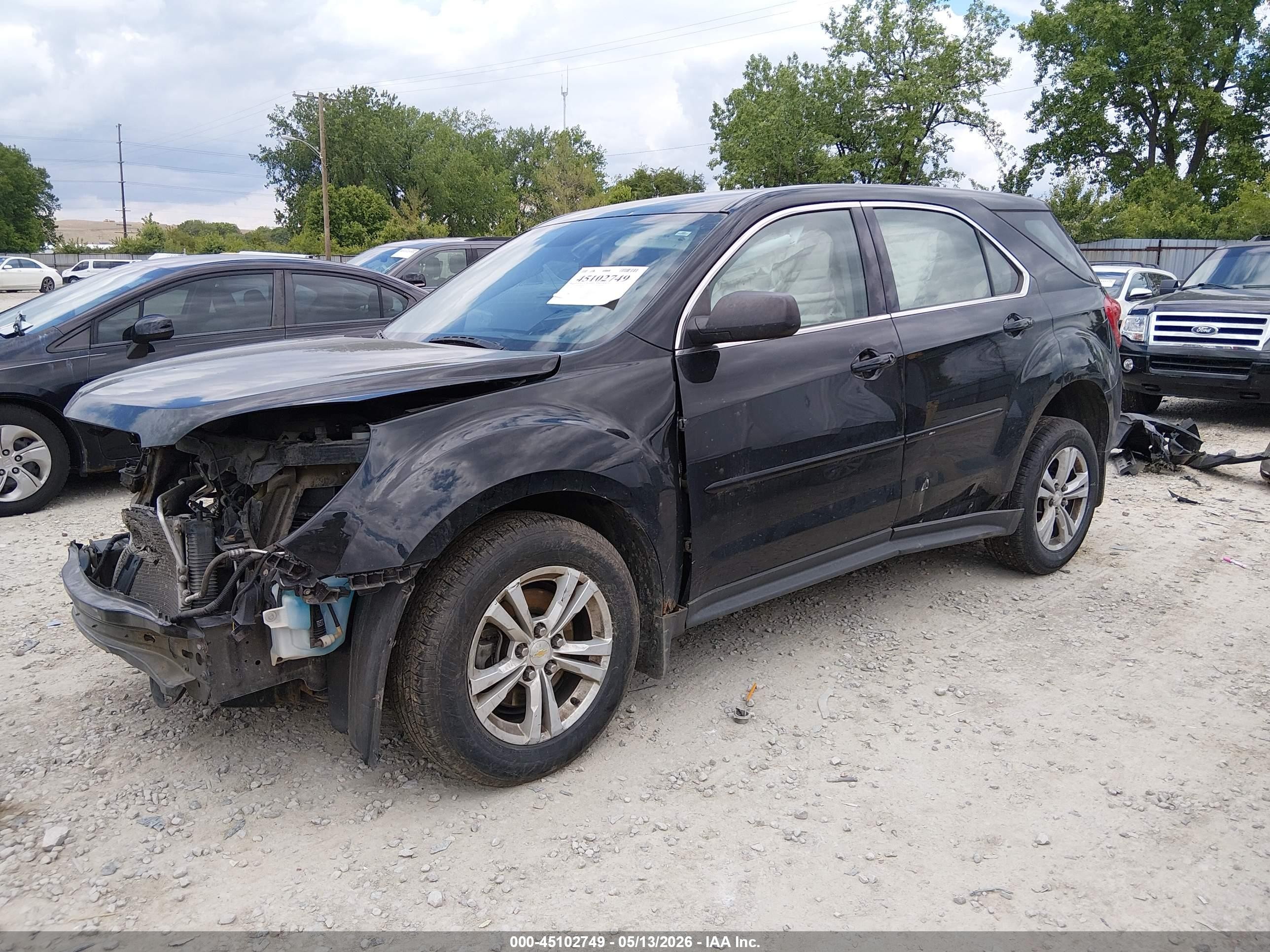 2013 Chevrolet Equinox Ls Black vin: 2GNFLCEKXD6171825