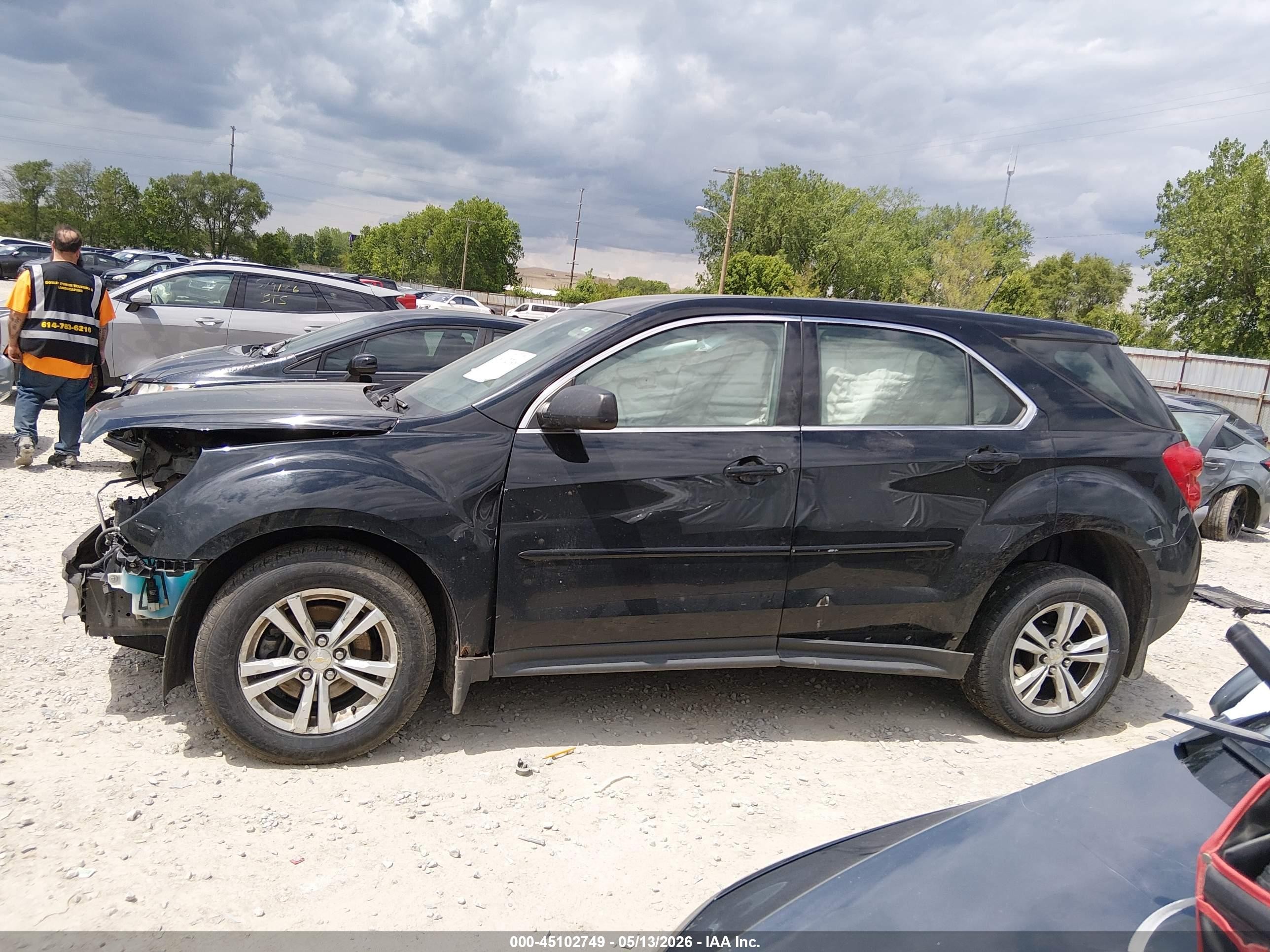 2013 Chevrolet Equinox Ls Black vin: 2GNFLCEKXD6171825