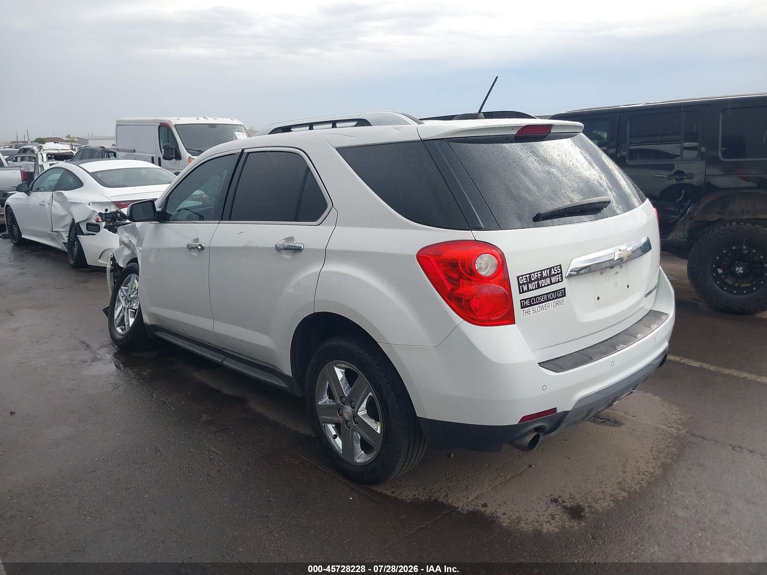 2015 Chevrolet Equinox Ltz White vin: 2GNFLDE31F6307972