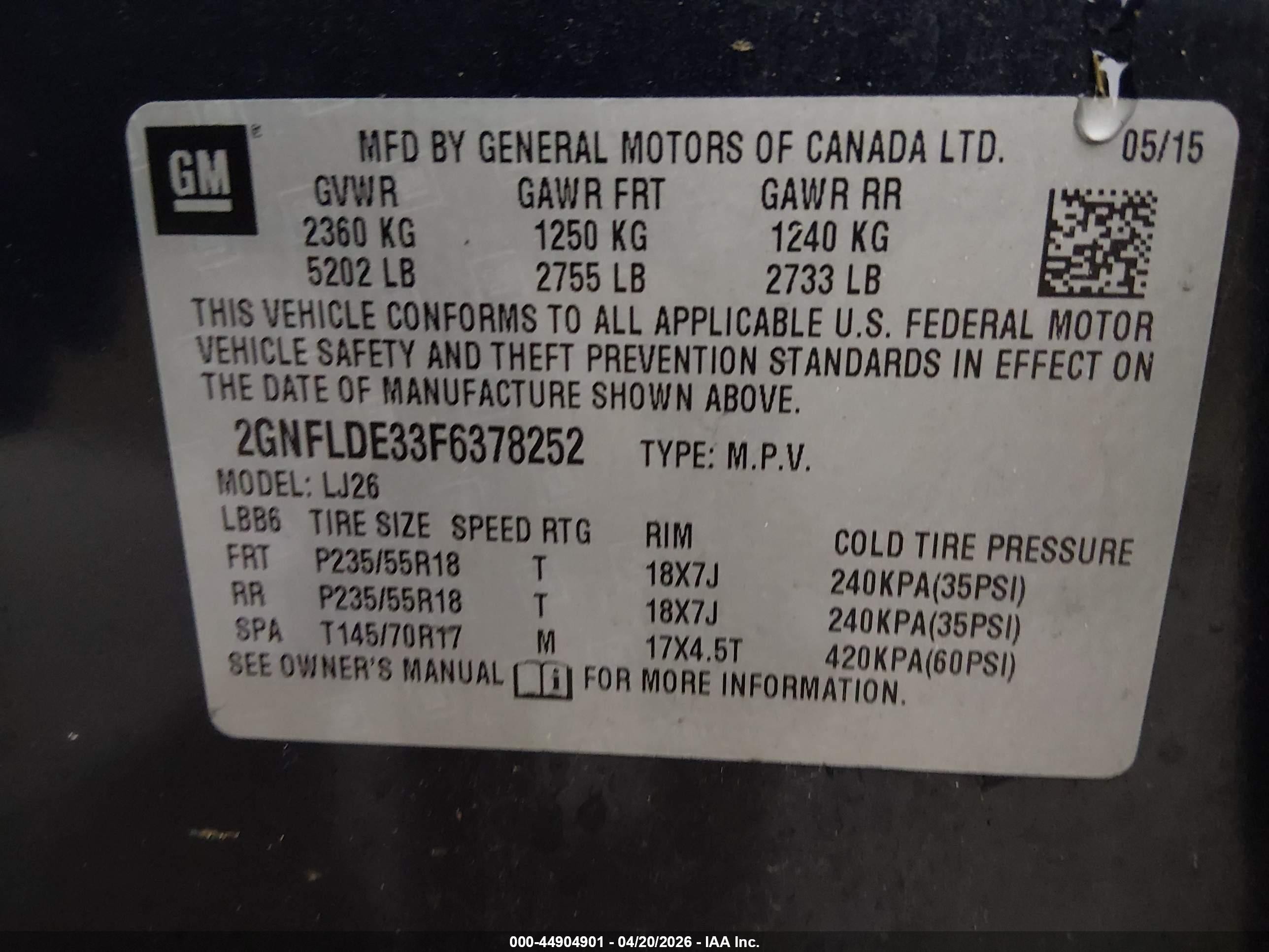 2015 Chevrolet Equinox Ltz Blue vin: 2GNFLDE33F6378252