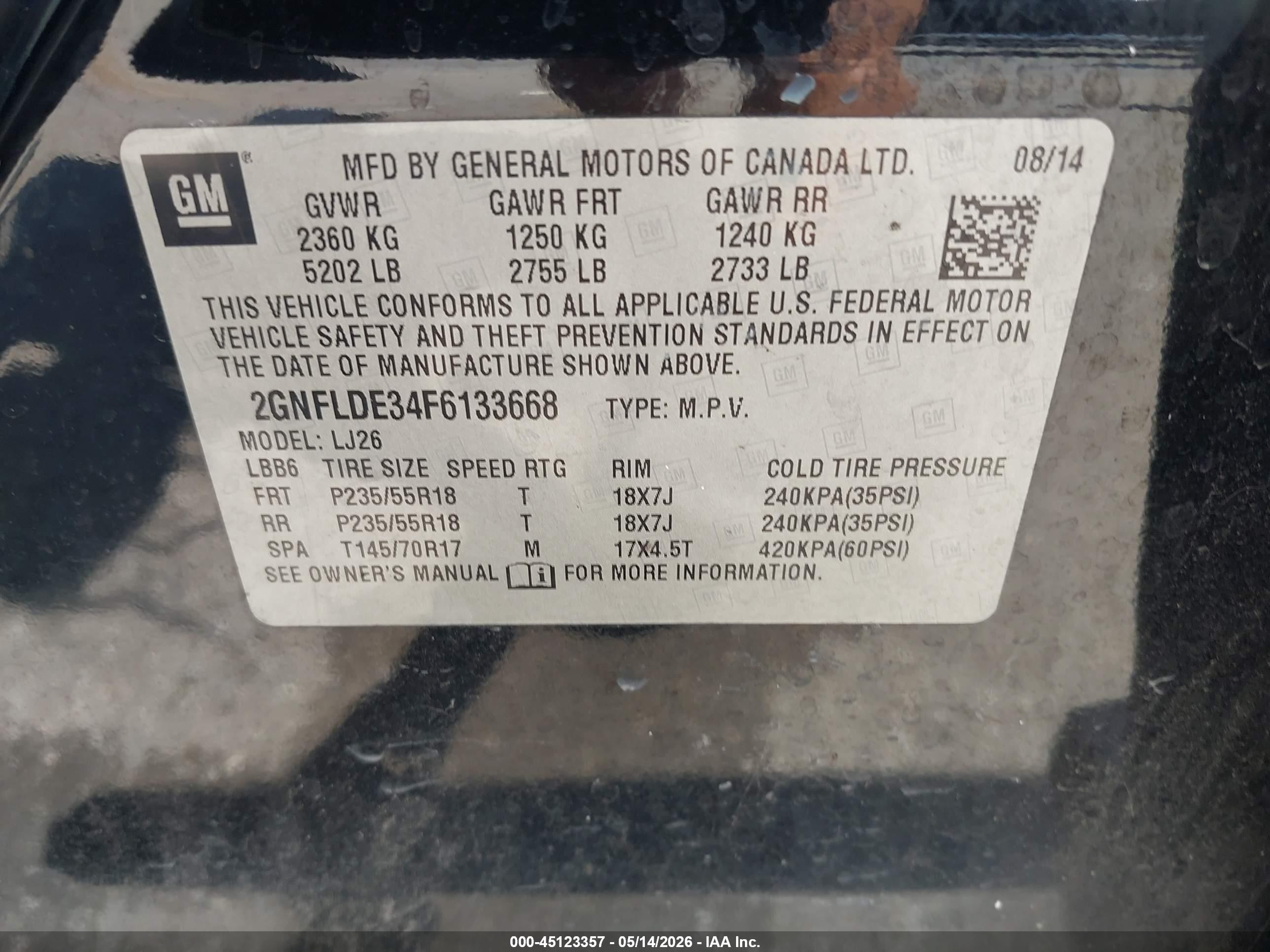 2015 Chevrolet Equinox Ltz Black vin: 2GNFLDE34F6133668