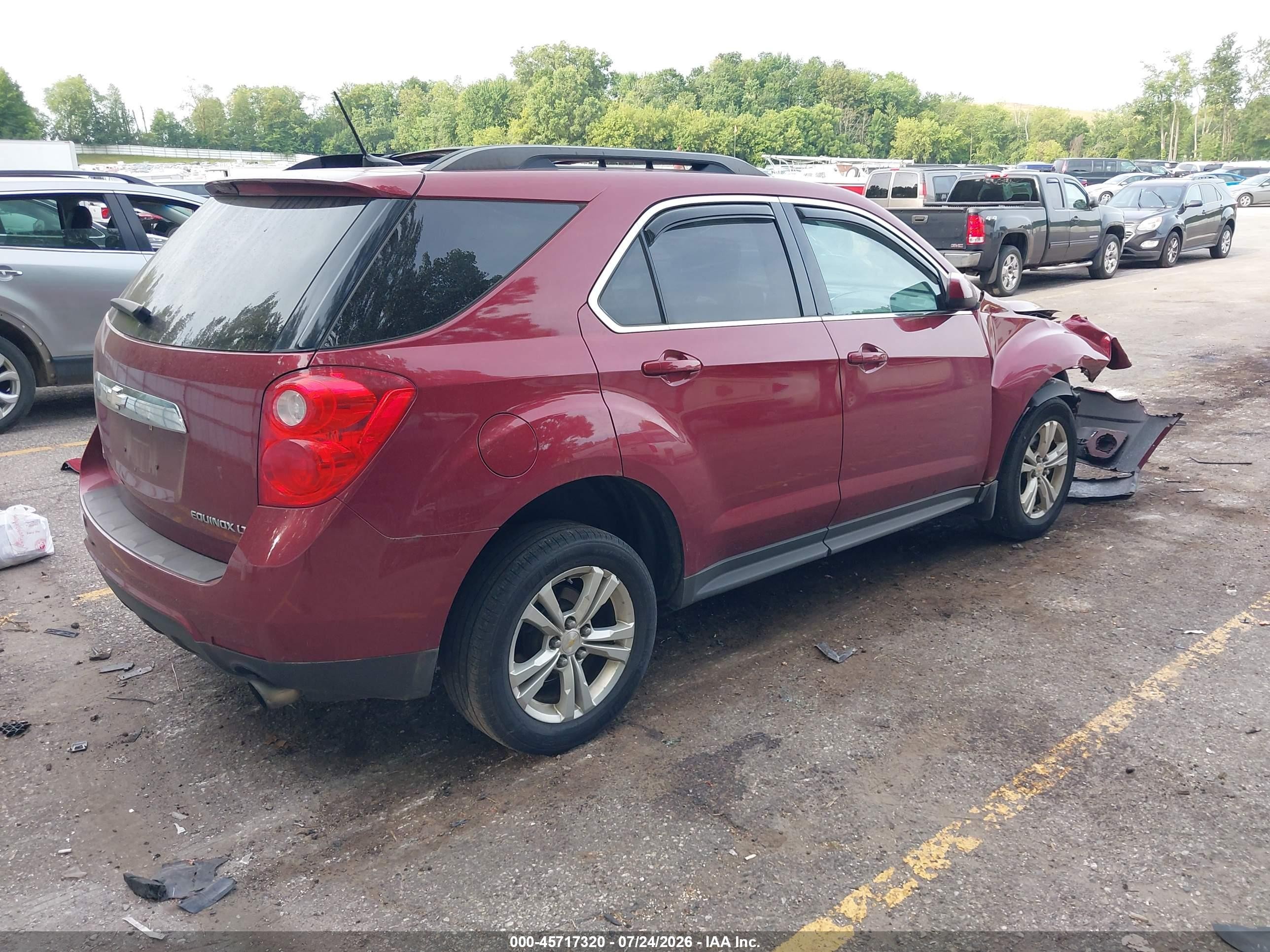 2012 Chevrolet Equinox Lt W/1lt Burgundy vin: 2GNFLDE53C6266547