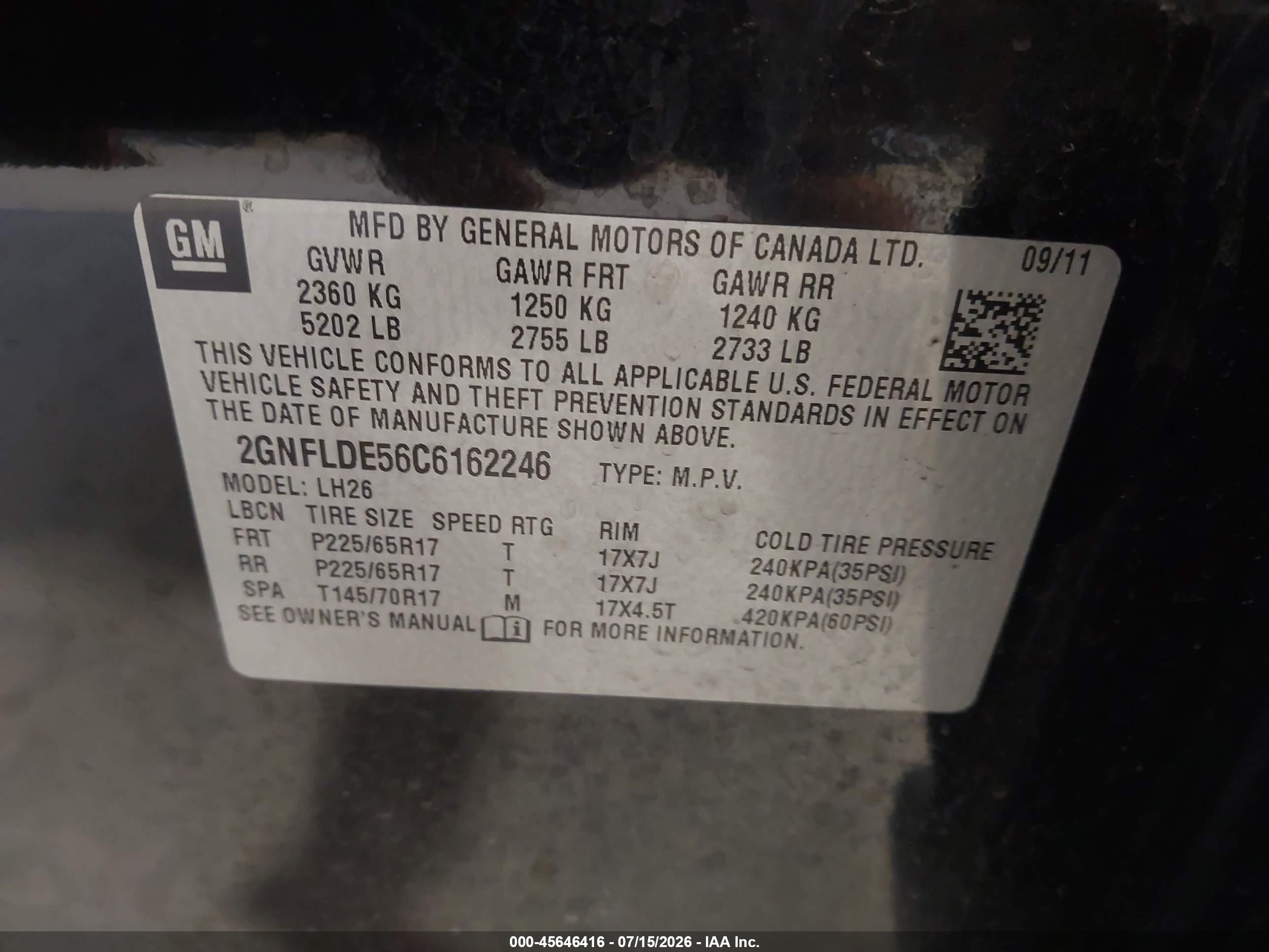 2012 Chevrolet Equinox Lt W/1lt Черный vin: 2GNFLDE56C6162246