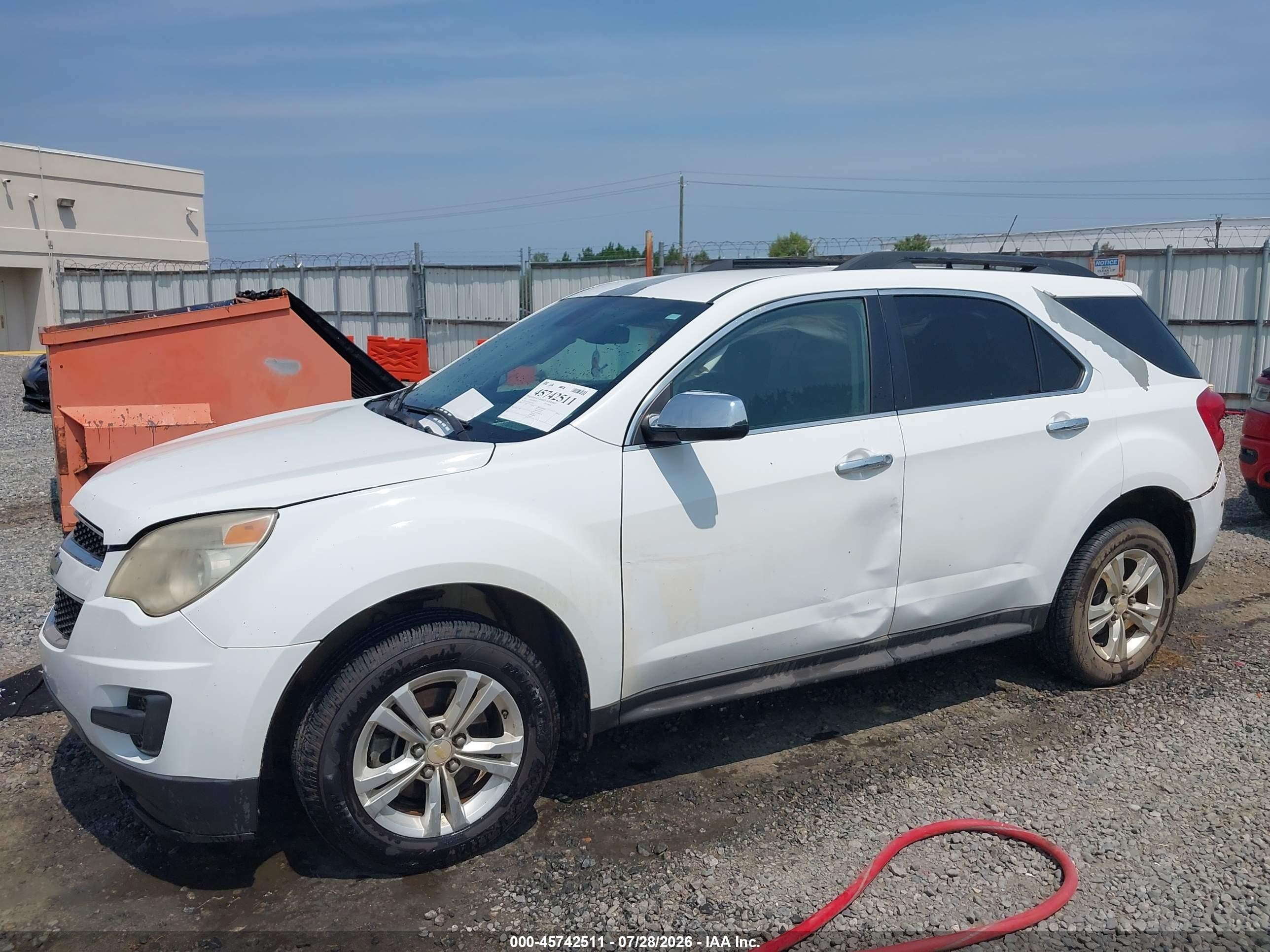 2012 Chevrolet Equinox Lt W/1lt White vin: 2GNFLDE58C6177430