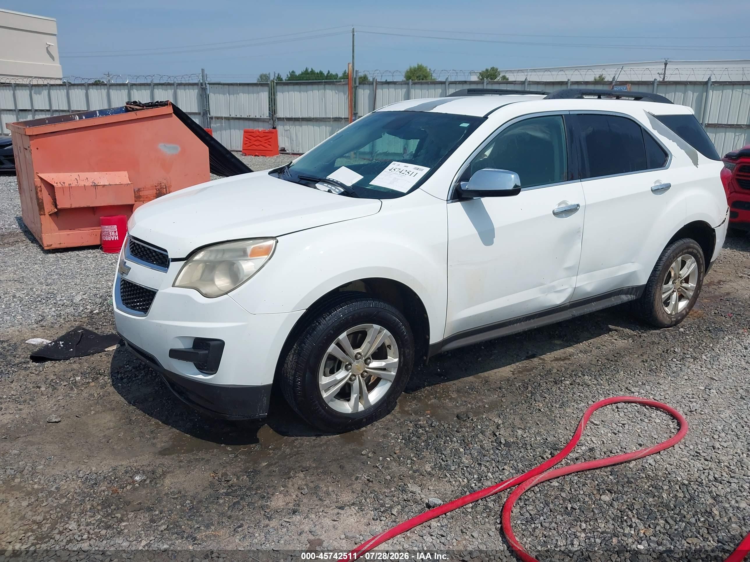 2012 Chevrolet Equinox Lt W/1lt White vin: 2GNFLDE58C6177430