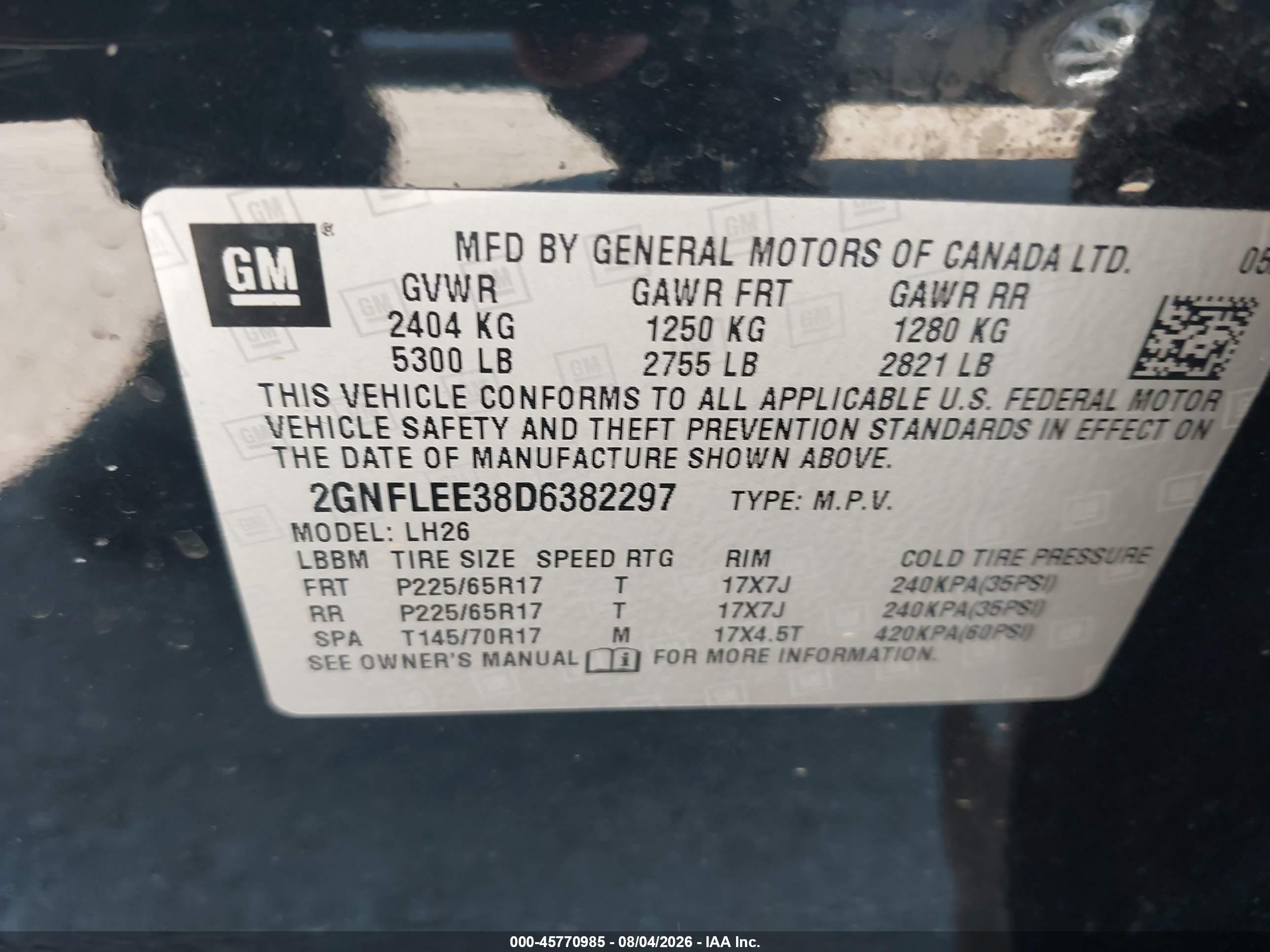 2013 Chevrolet Equinox Lt Black vin: 2GNFLEE38D6382297