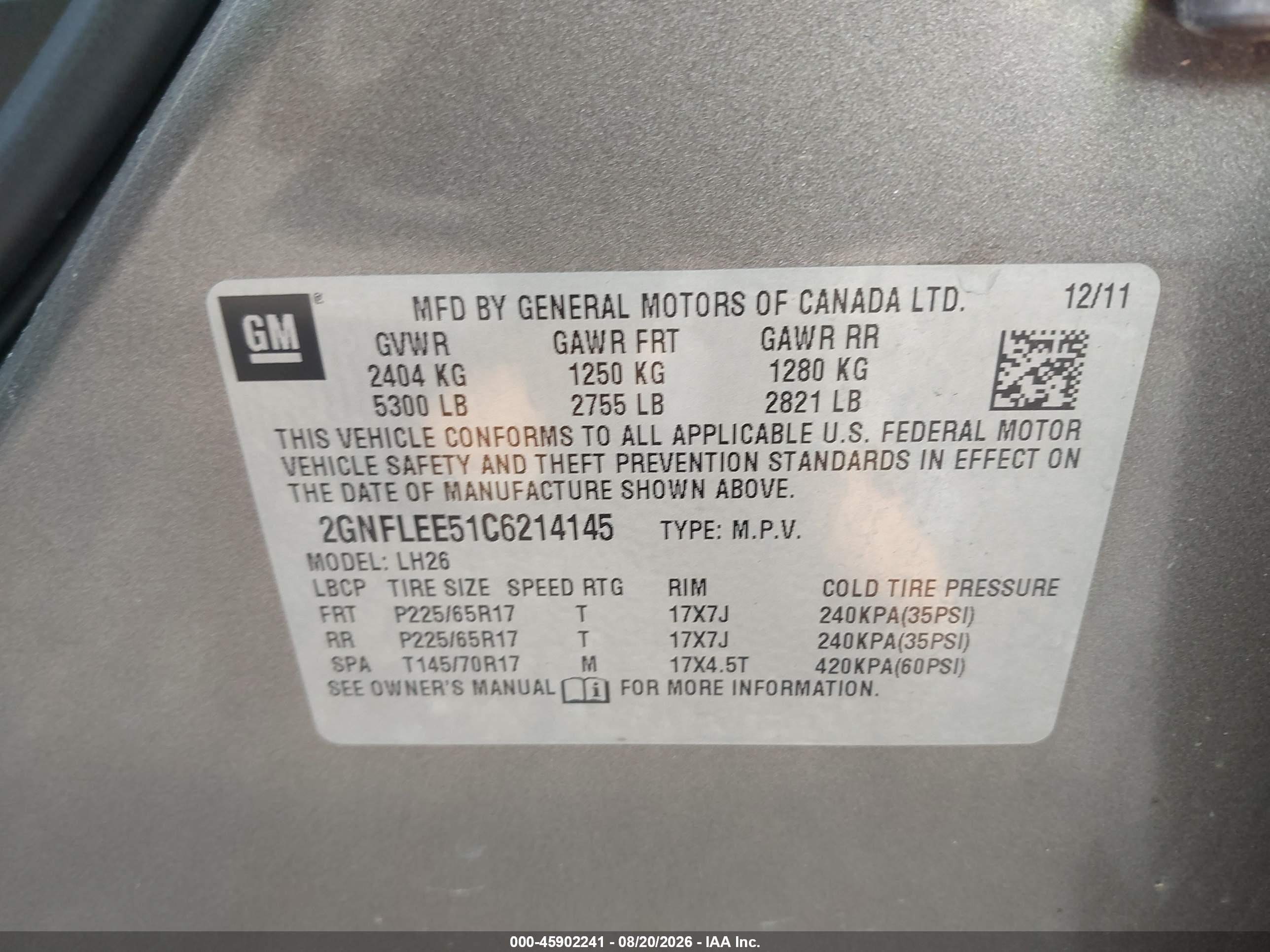 2012 Chevrolet Equinox Lt W/1lt Коричневый vin: 2GNFLEE51C6214145