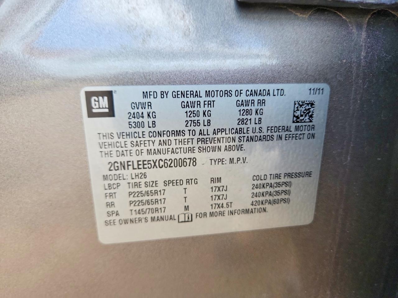 2012 Chevrolet Equinox Lt Серый vin: 2GNFLEE5XC6200678