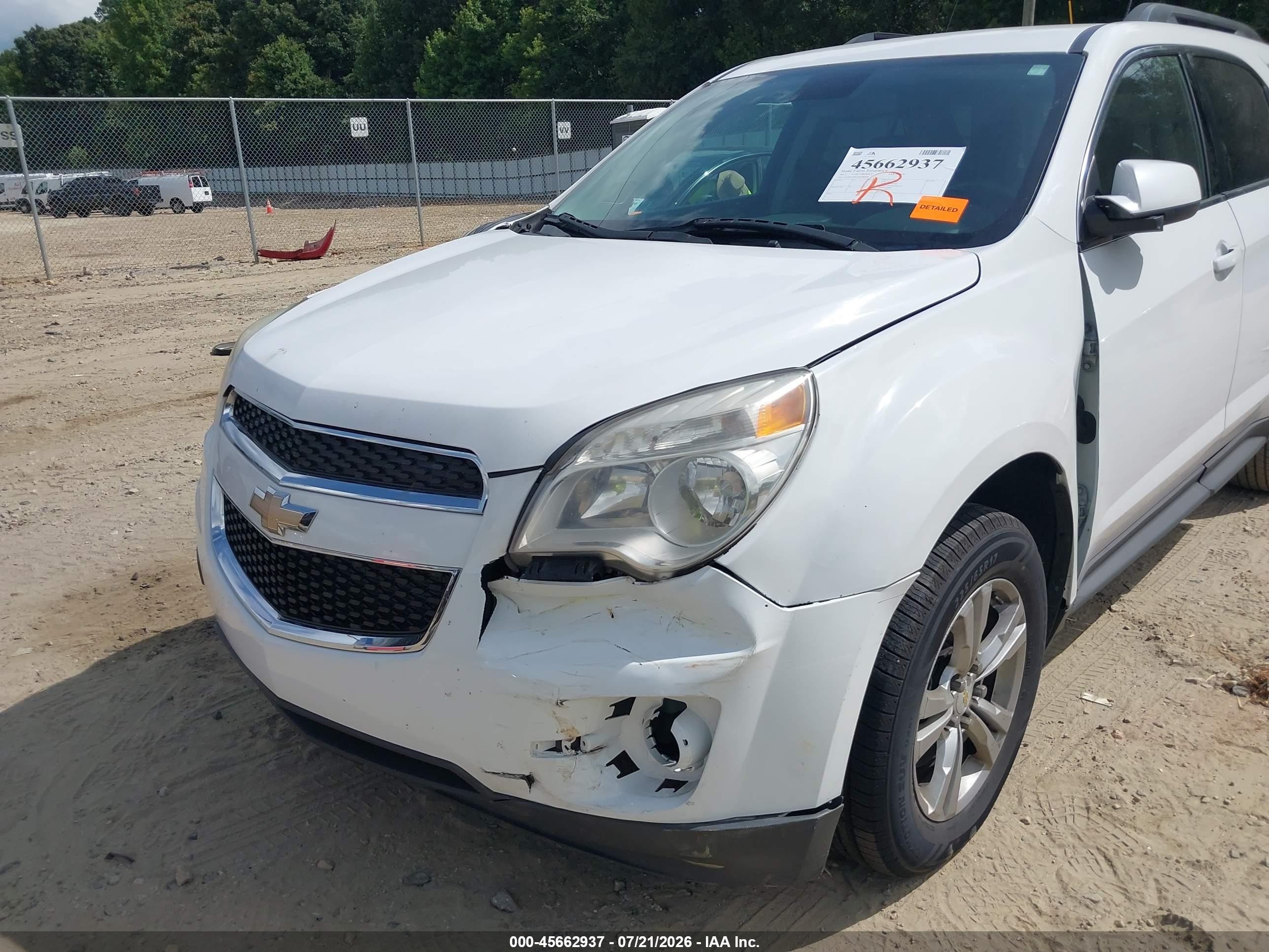 2013 Chevrolet Equinox 1lt White vin: 2GNFLEEK0D6188368