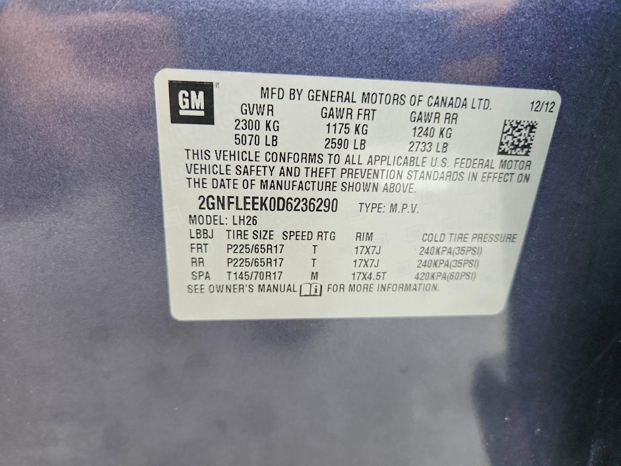 2013 Chevrolet Equinox Lt Blue vin: 2GNFLEEK0D6236290