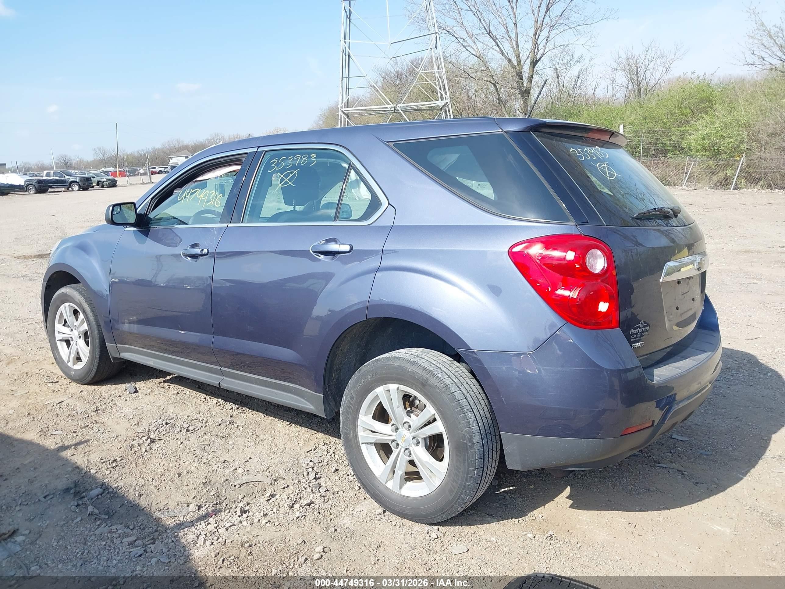 2014 Chevrolet Equinox Ls Blue vin: 2GNFLEEK0E6353983