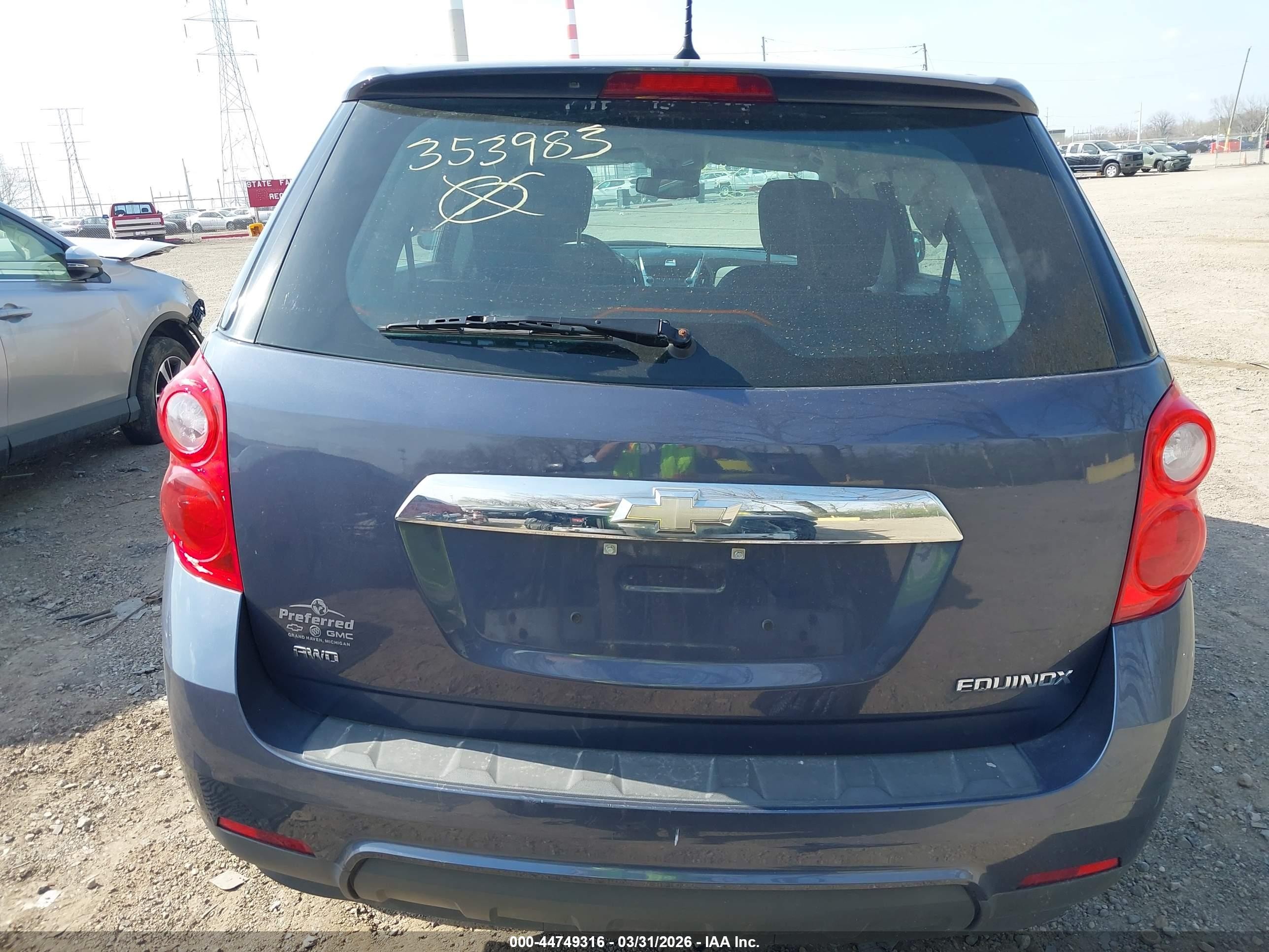 2014 Chevrolet Equinox Ls Blue vin: 2GNFLEEK0E6353983