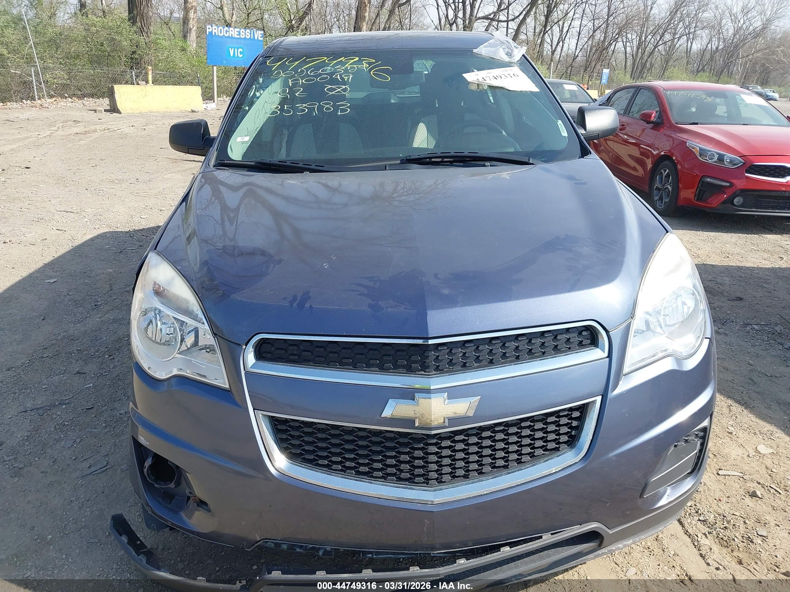 2014 Chevrolet Equinox Ls Blue vin: 2GNFLEEK0E6353983