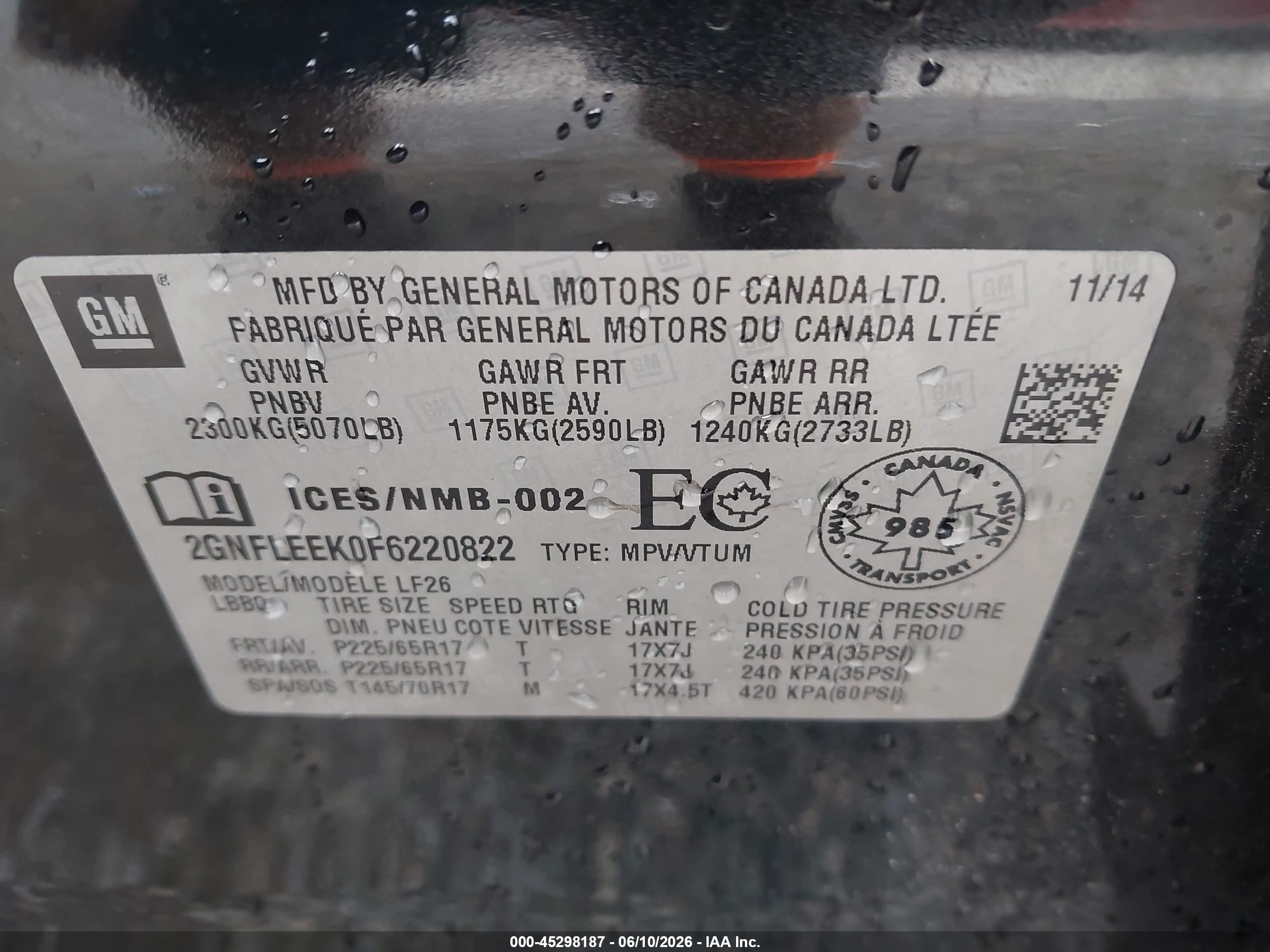2015 Chevrolet Equinox Ls Black vin: 2GNFLEEK0F6220822