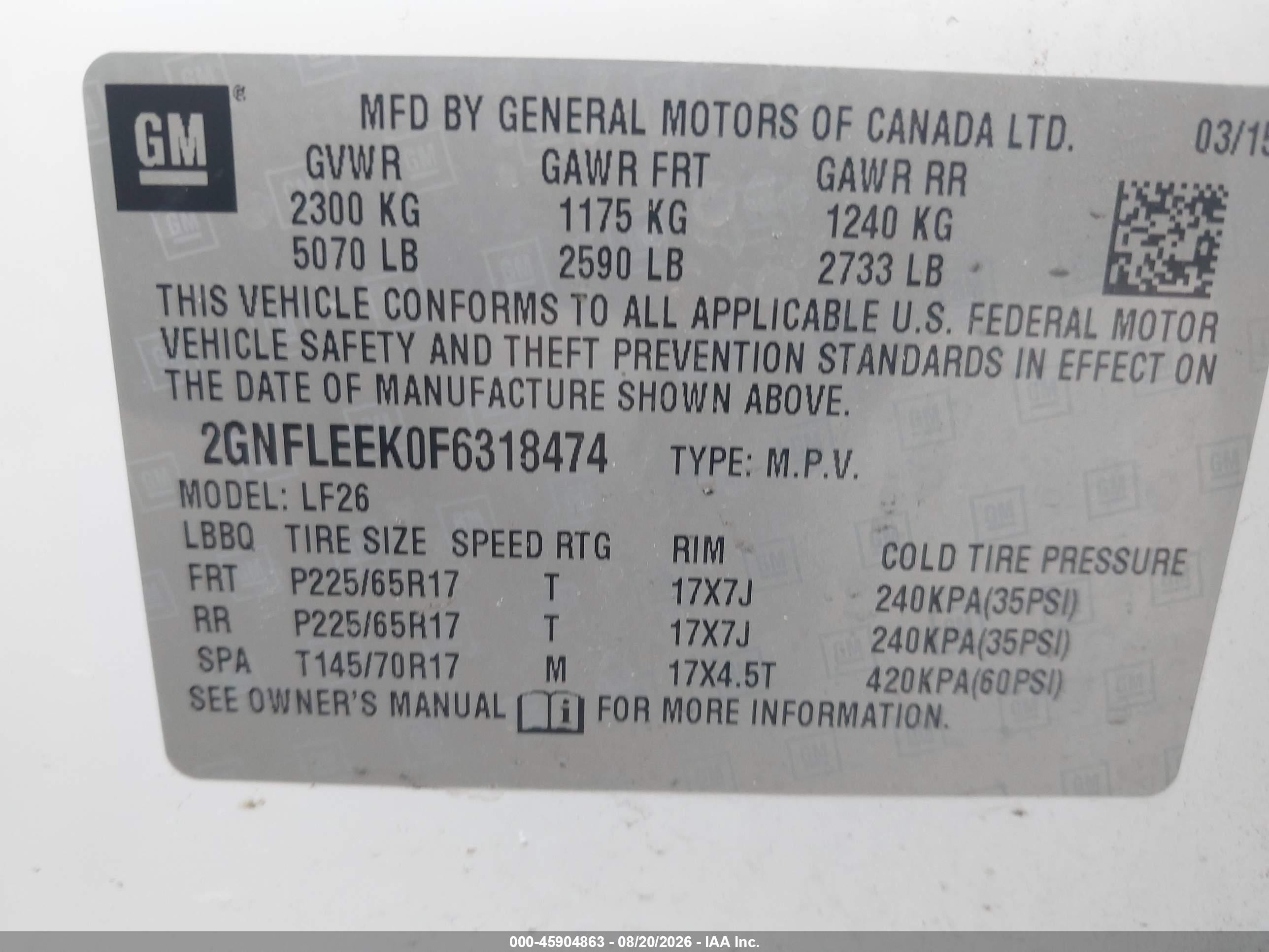 2015 Chevrolet Equinox Ls White vin: 2GNFLEEK0F6318474