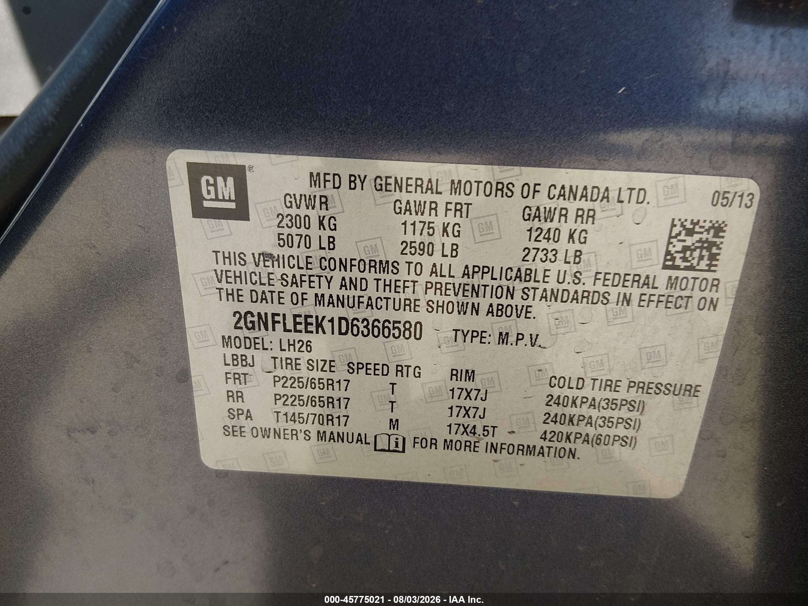 2013 Chevrolet Equinox Lt Синий vin: 2GNFLEEK1D6366580