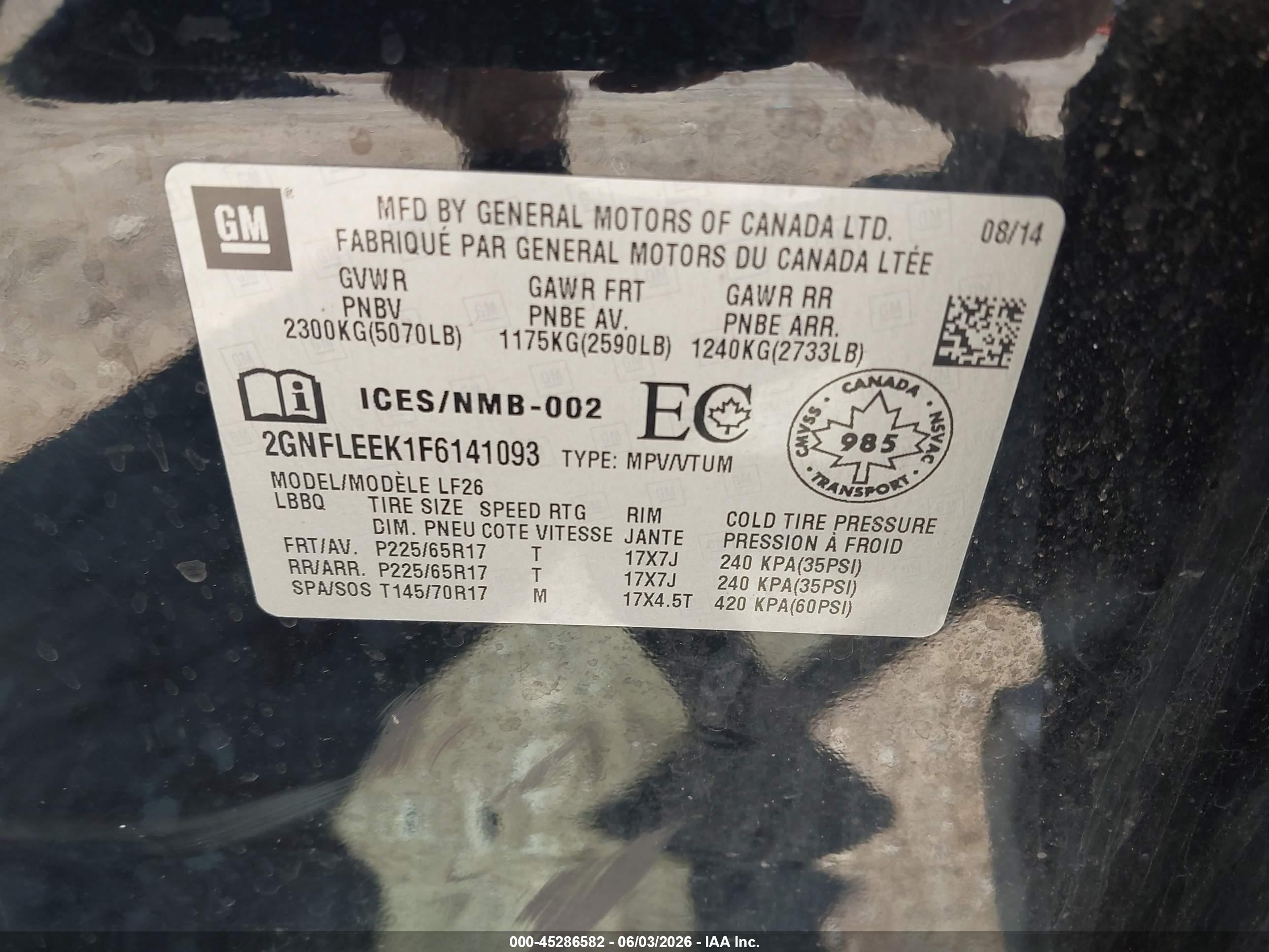 2015 Chevrolet Equinox Ls Black vin: 2GNFLEEK1F6141093