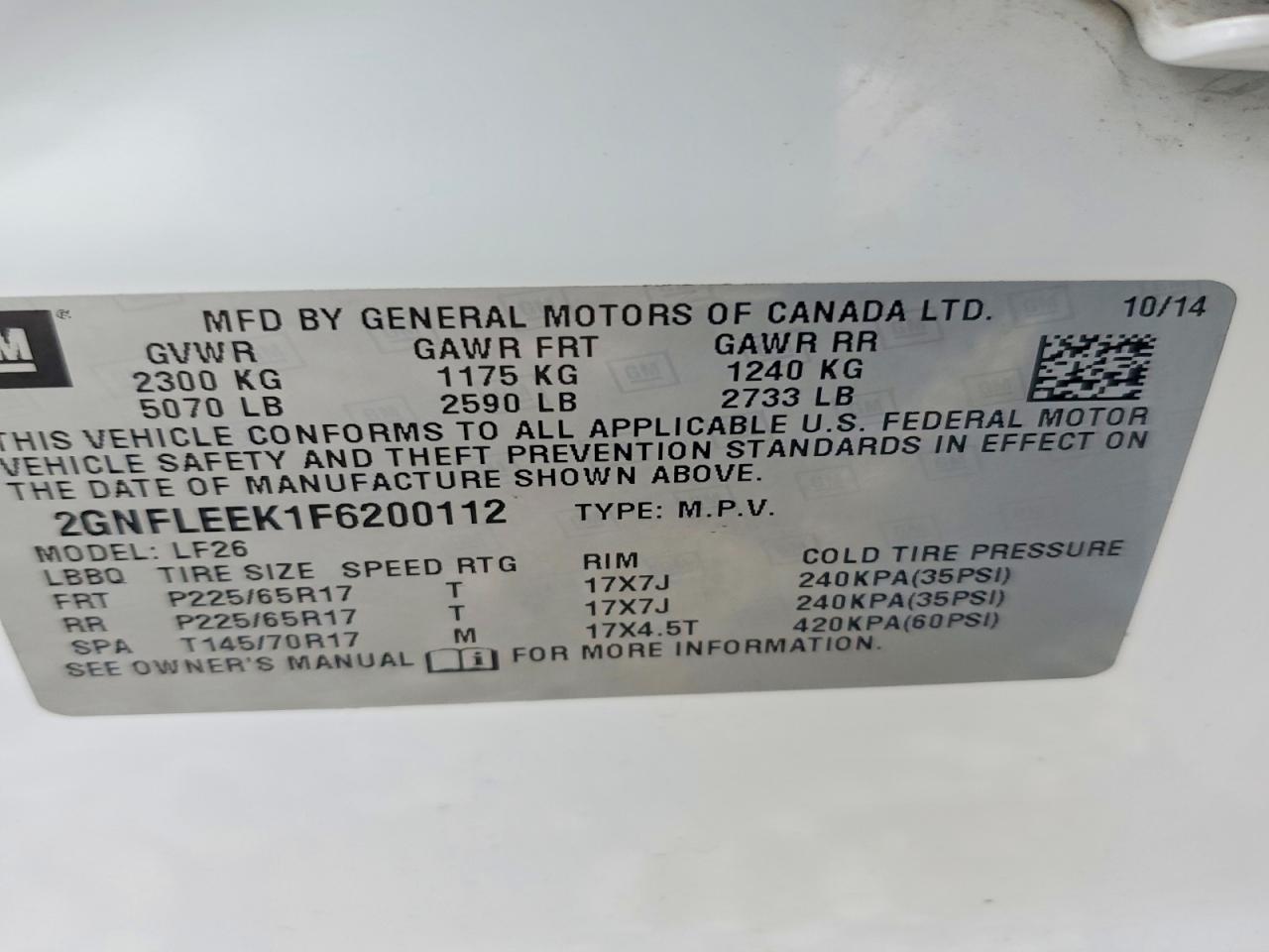 2015 Chevrolet Equinox Ls Белый vin: 2GNFLEEK1F6200112