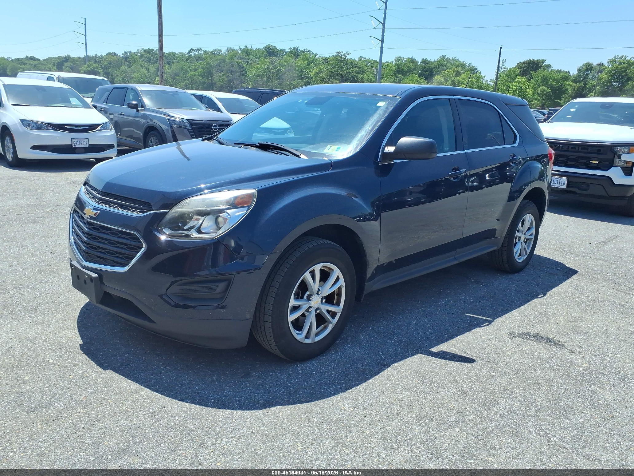 2017 Chevrolet Equinox Ls Blue vin: 2GNFLEEK1H6328112