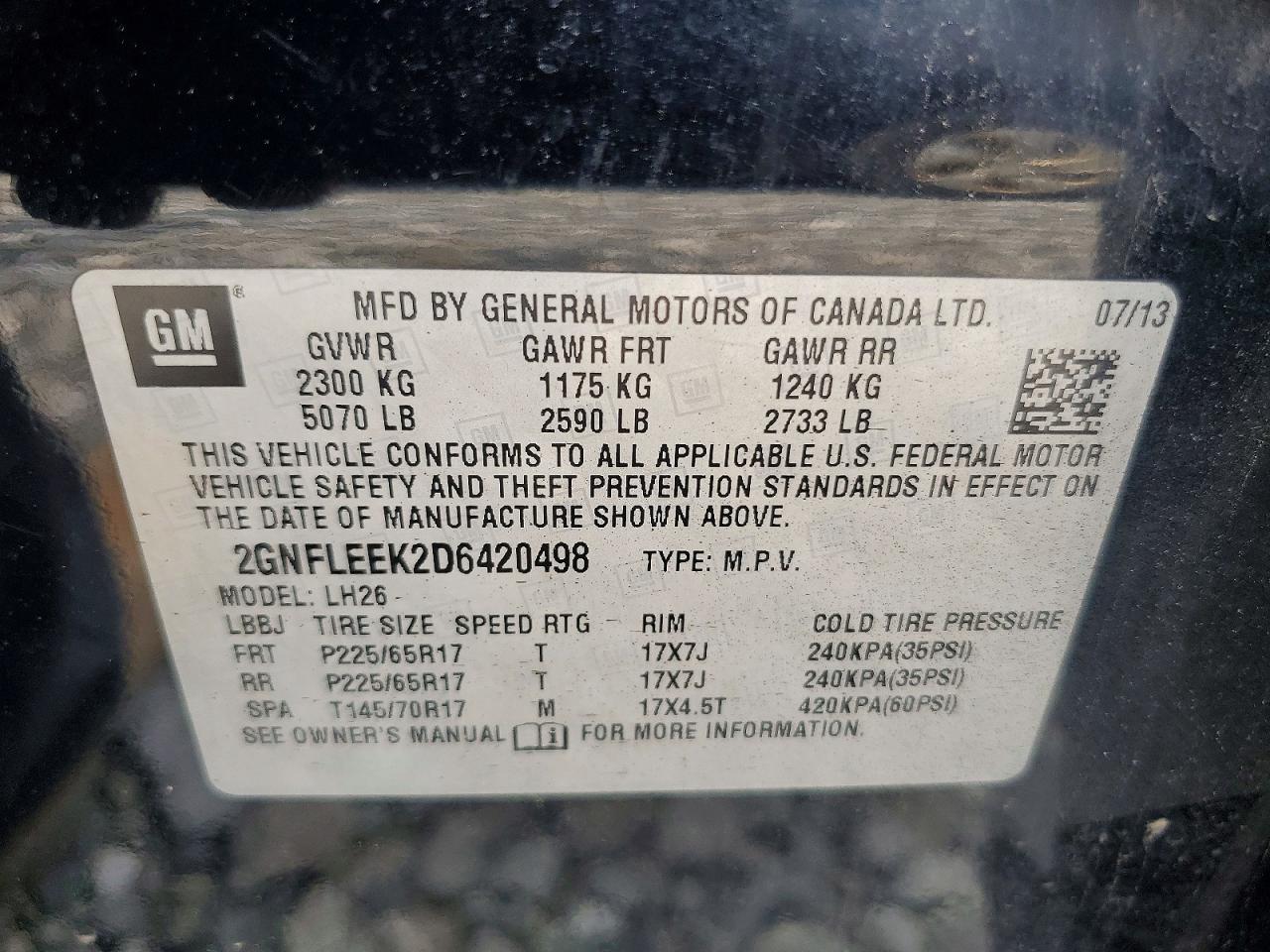 2013 Chevrolet Equinox Lt Черный vin: 2GNFLEEK2D6420498