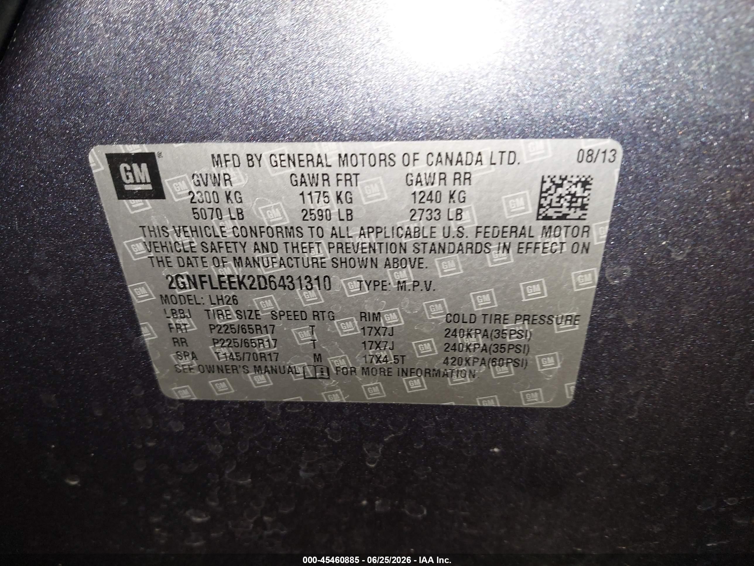 2013 Chevrolet Equinox Lt Dark Blue vin: 2GNFLEEK2D6431310