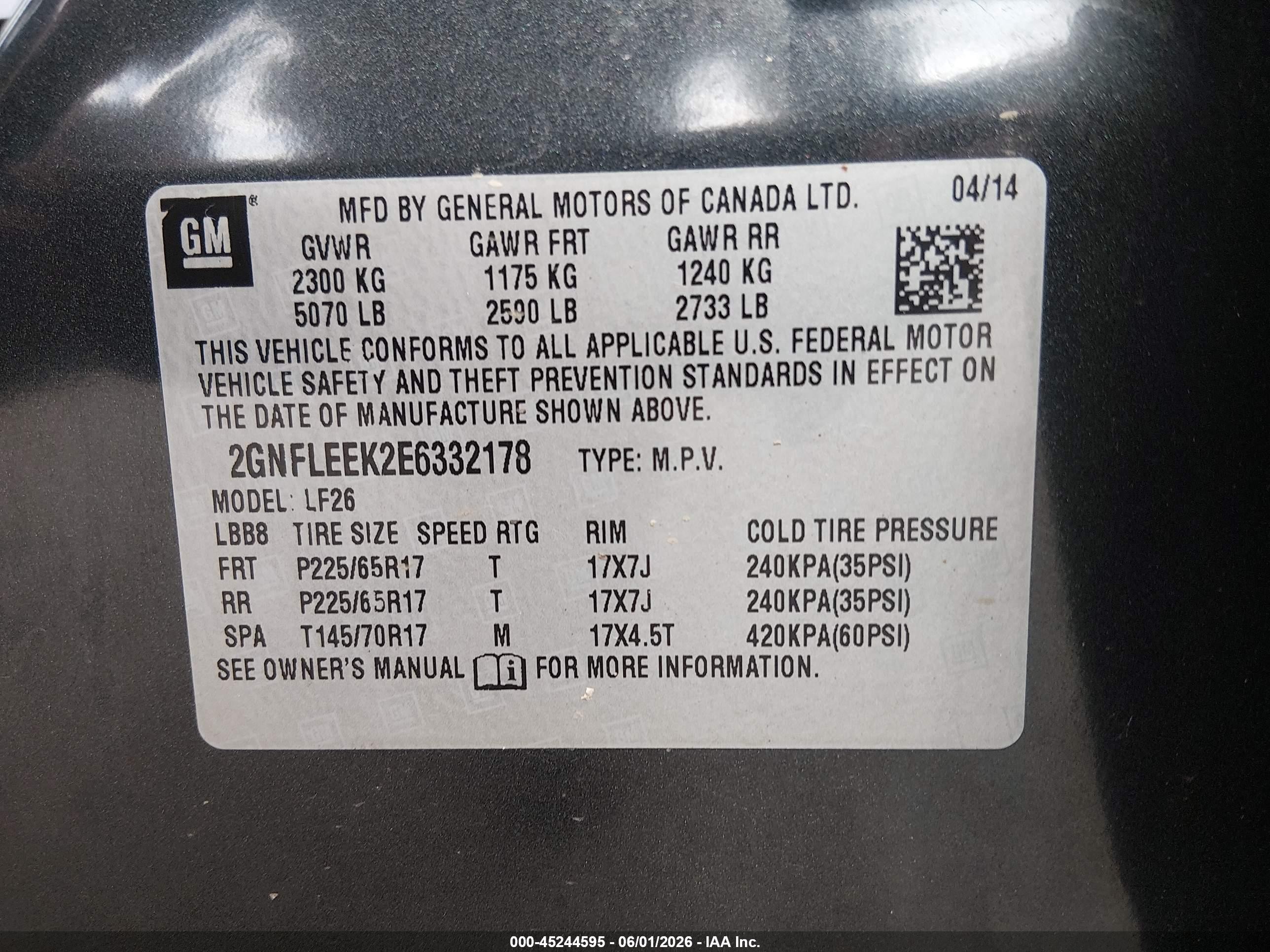 2014 Chevrolet Equinox Ls Серый vin: 2GNFLEEK2E6332178