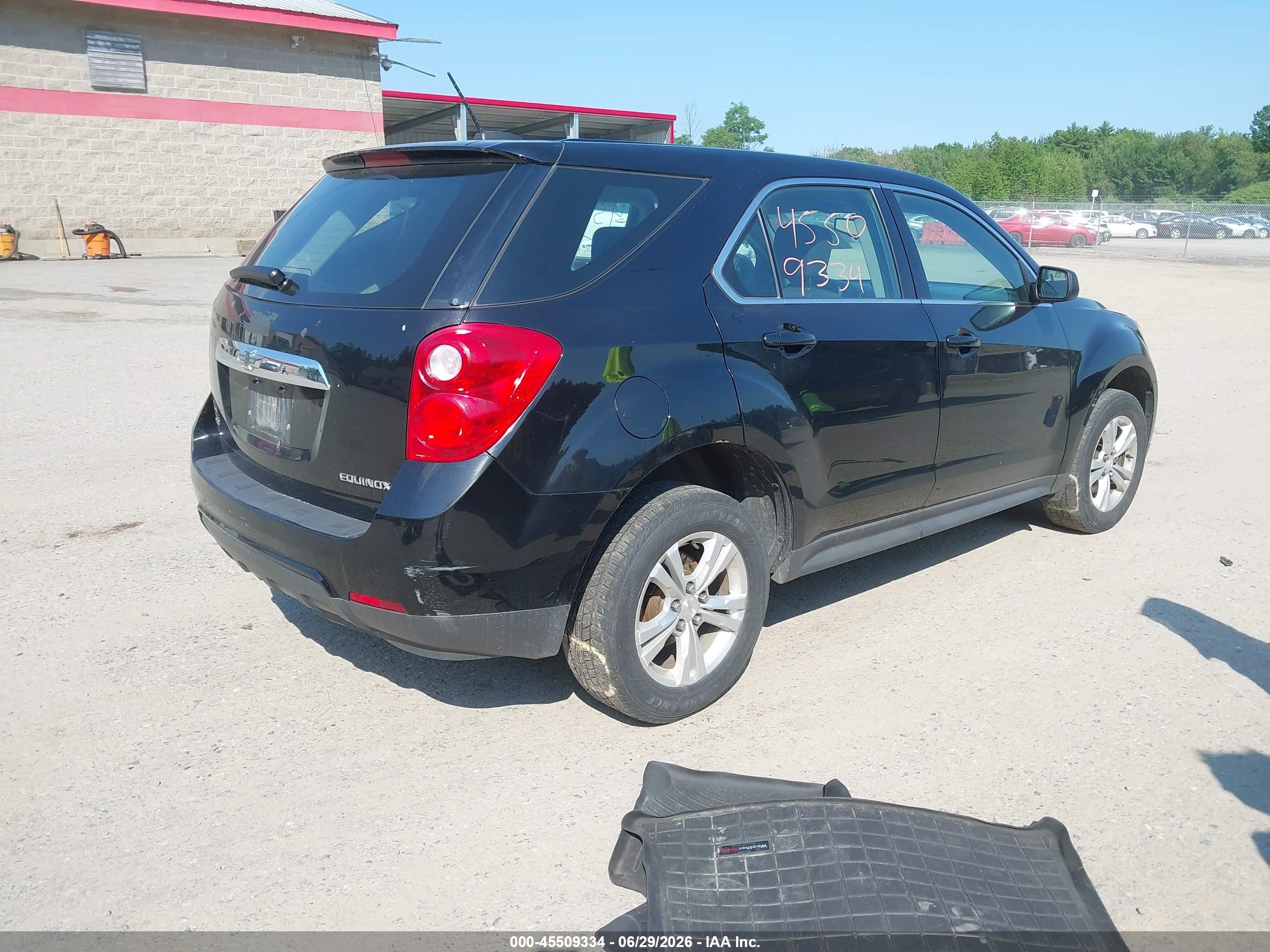 2015 Chevrolet Equinox Ls Black vin: 2GNFLEEK2F6186589