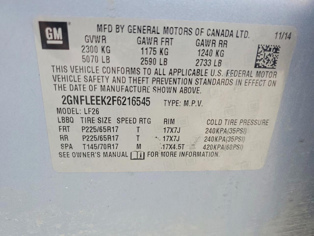 2015 Chevrolet Equinox Ls Gray vin: 2GNFLEEK2F6216545