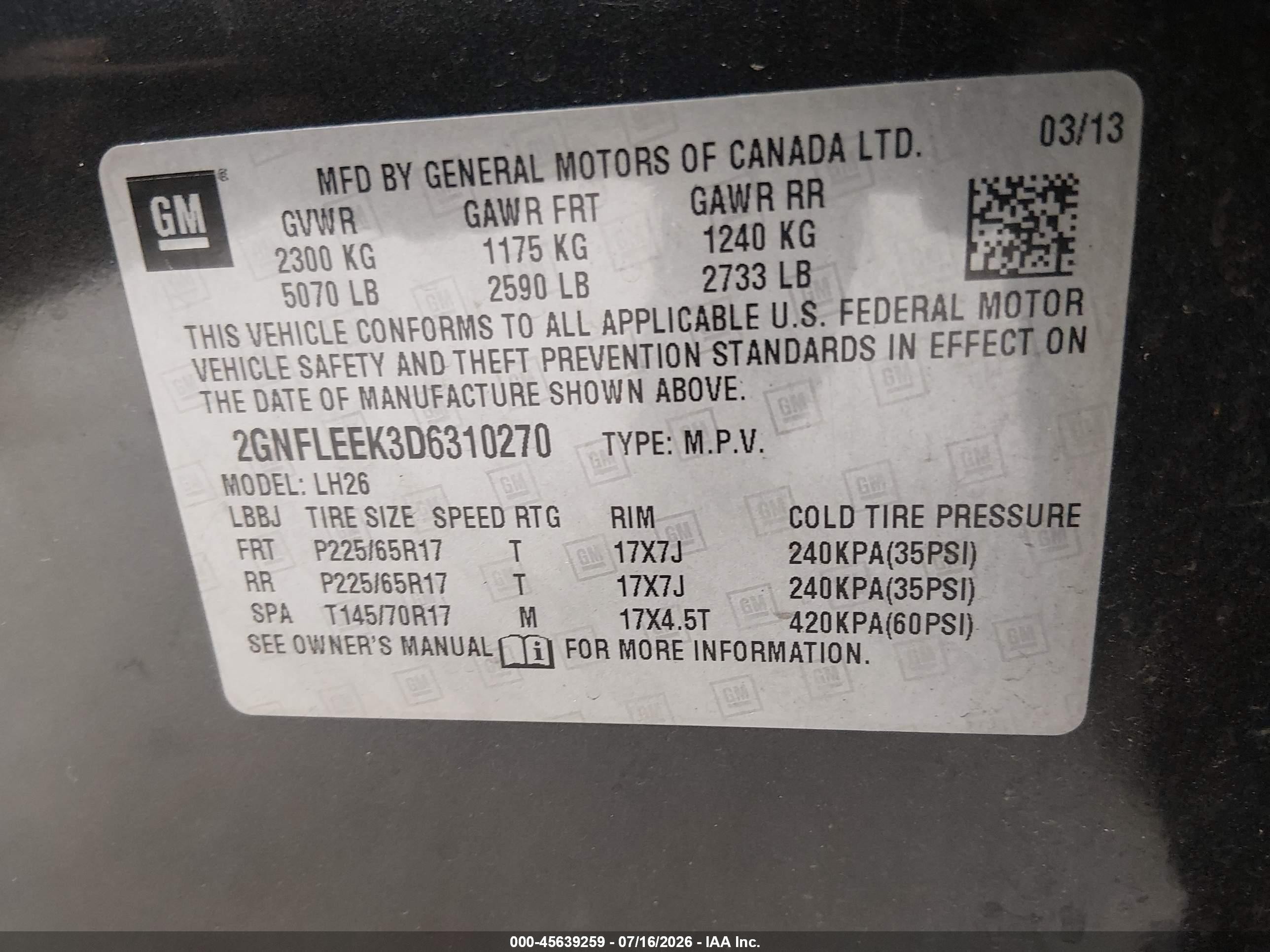 2013 Chevrolet Equinox Lt Black vin: 2GNFLEEK3D6310270