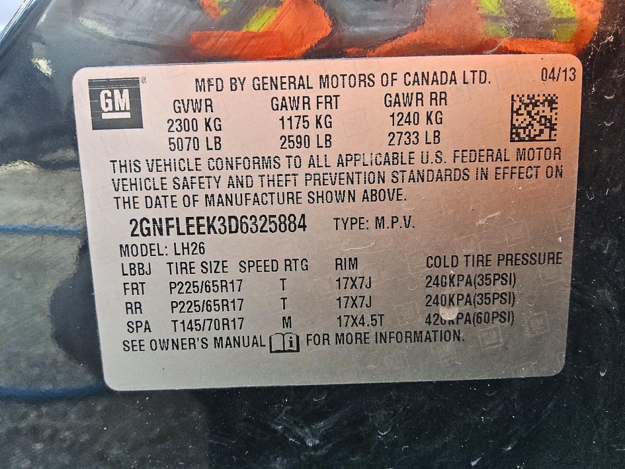 2013 Chevrolet Equinox Lt Black vin: 2GNFLEEK3D6325884
