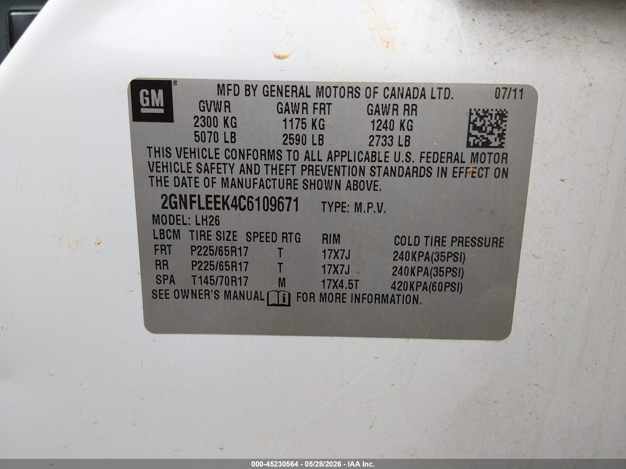 2012 Chevrolet Equinox 1lt White vin: 2GNFLEEK4C6109671
