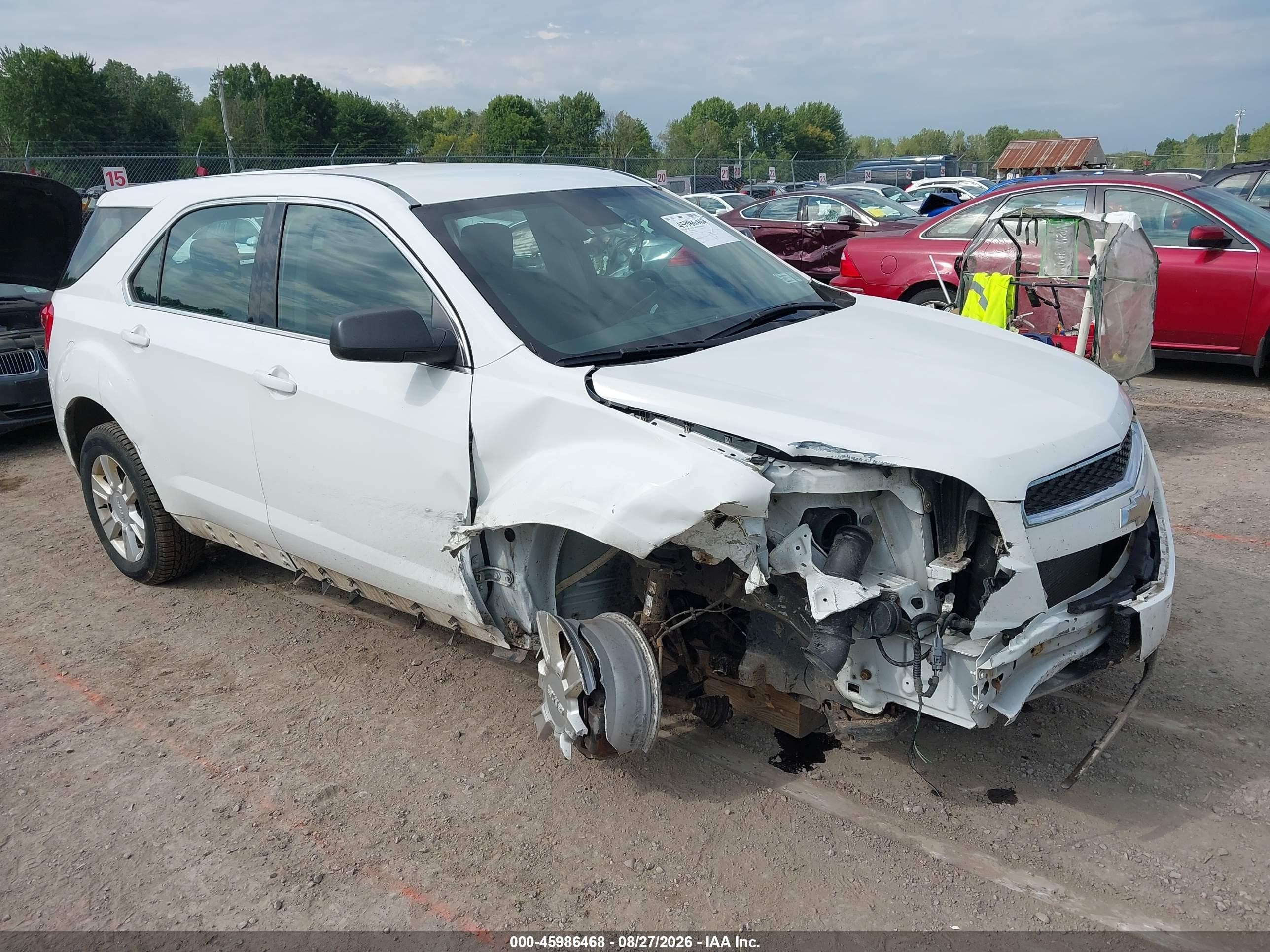 2015 Chevrolet Equinox Ls White vin: 2GNFLEEK4F6400336